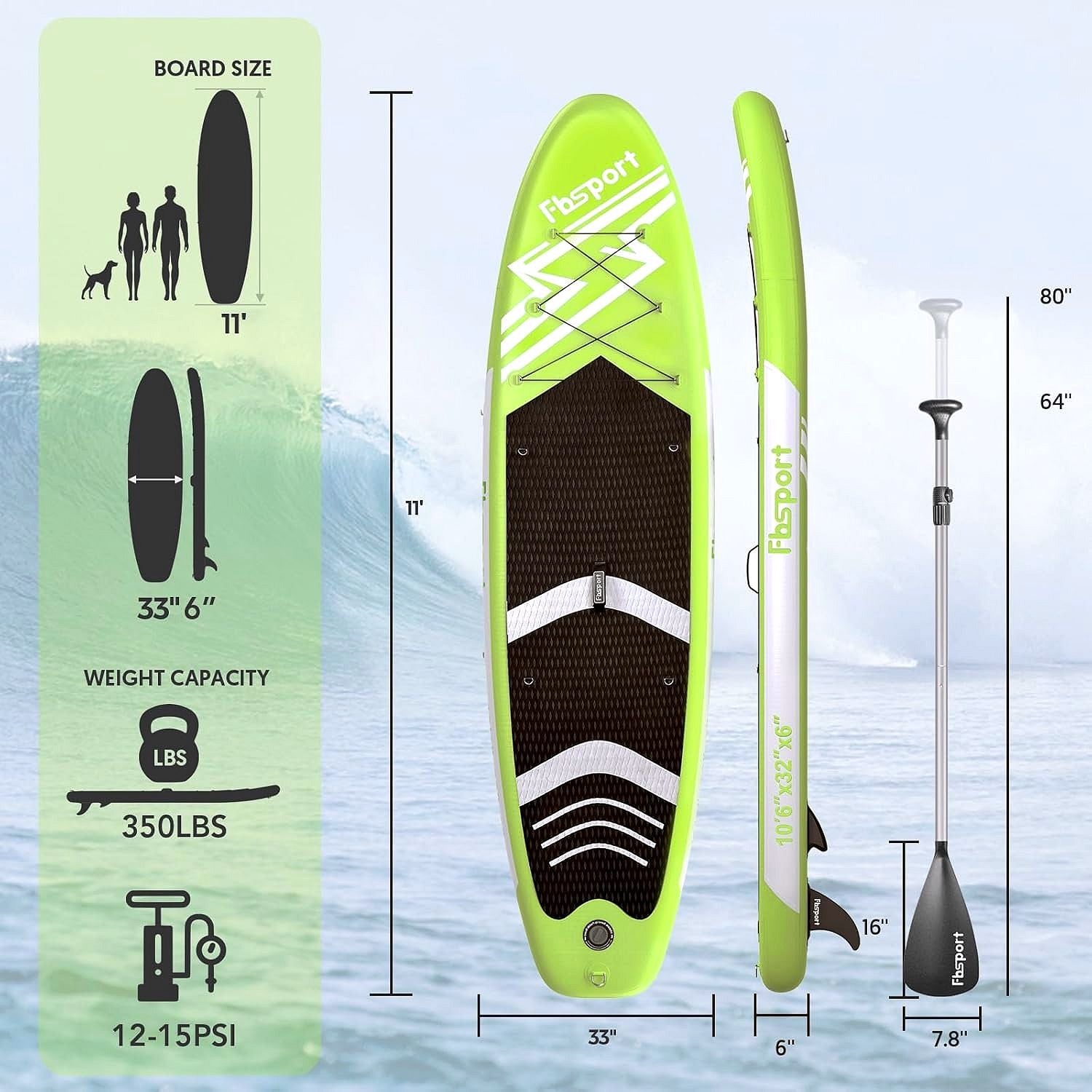 Premium Stand Up Paddle Board, Yoga Board with Durable SUP Accessories & Carry Bag | Wide Stance, Surf Control, Non-Slip Deck, Leash, Paddle and Pump for Youth & Adult