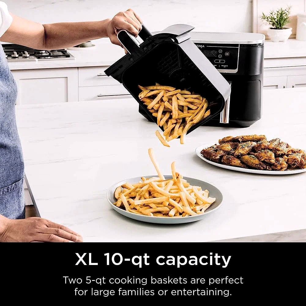 Ninja DZ550 Foodi 10 Quart 6-in-1 DualZone Heißluftfritteuse