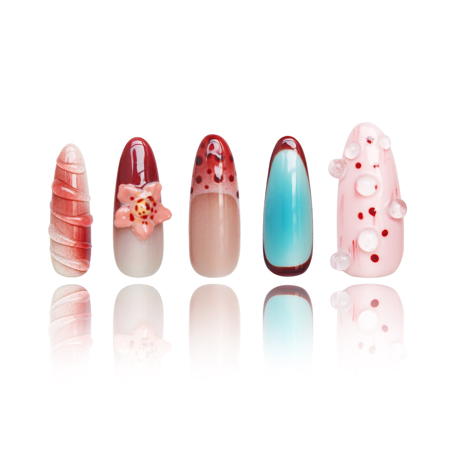 Siva Nail, Whimsical Bloom, Künstlerisches Floral, handgemachtes Aufdrücken von Nägeln