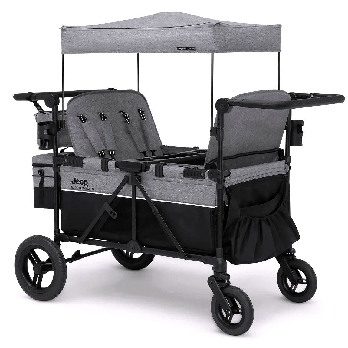 Jeep Wrangler Deluxe 4-Sitzer Kinderwagen-Bollerwagen von Delta Children