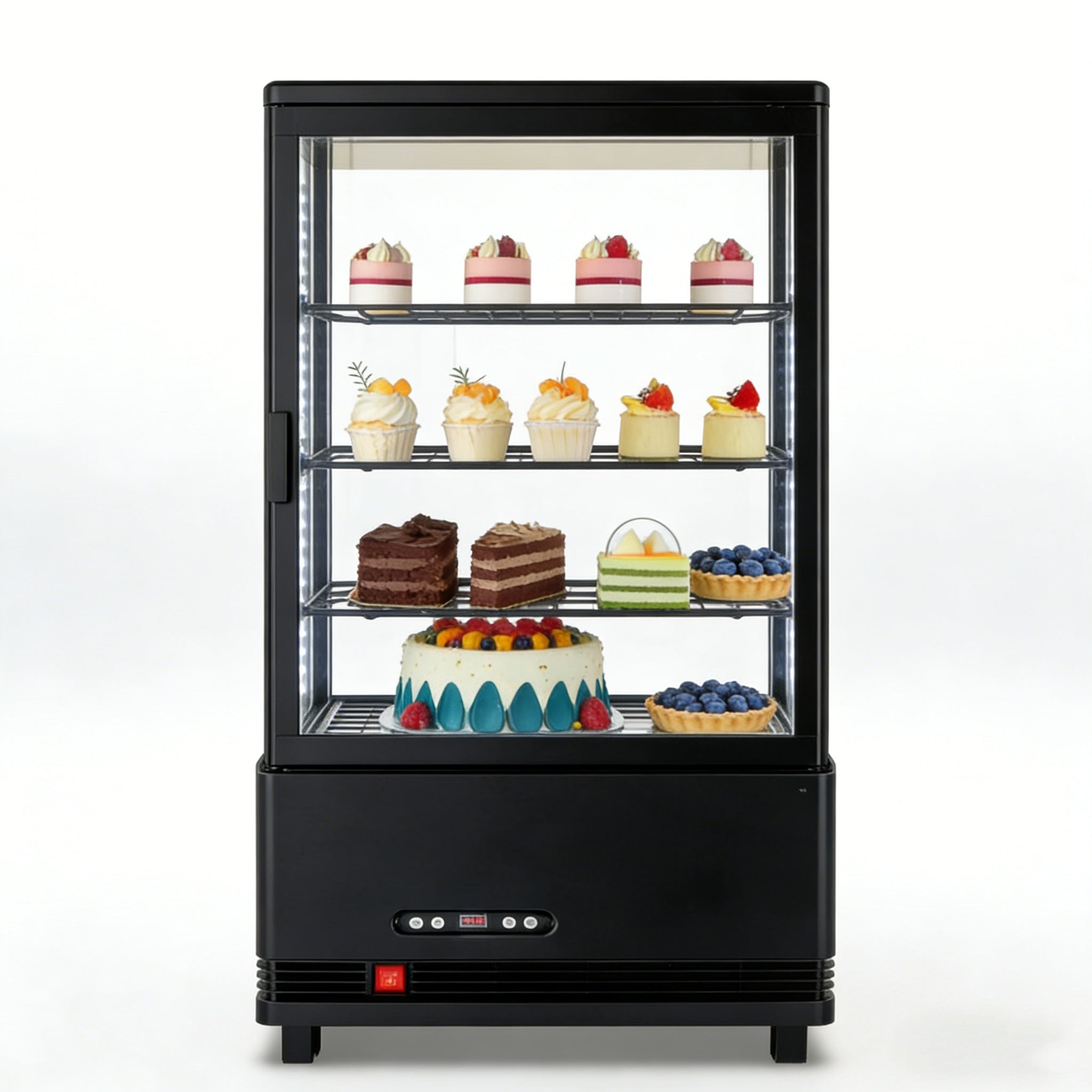 18" 3 Cu.Ft. 170W 110V Four-Sided Refrigerated Bakery Display Case