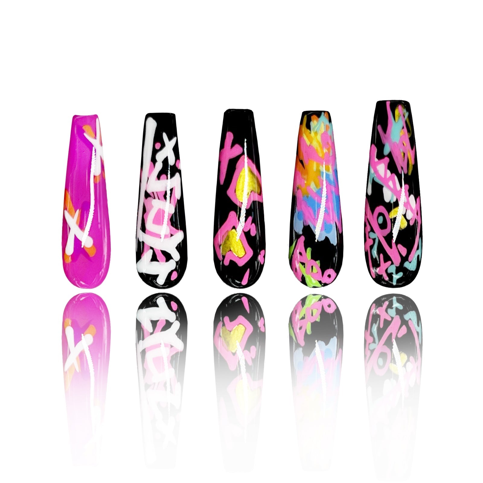 Siva Nail, Neon Groove, Graffiti Style, handgemachte Nagelpresse