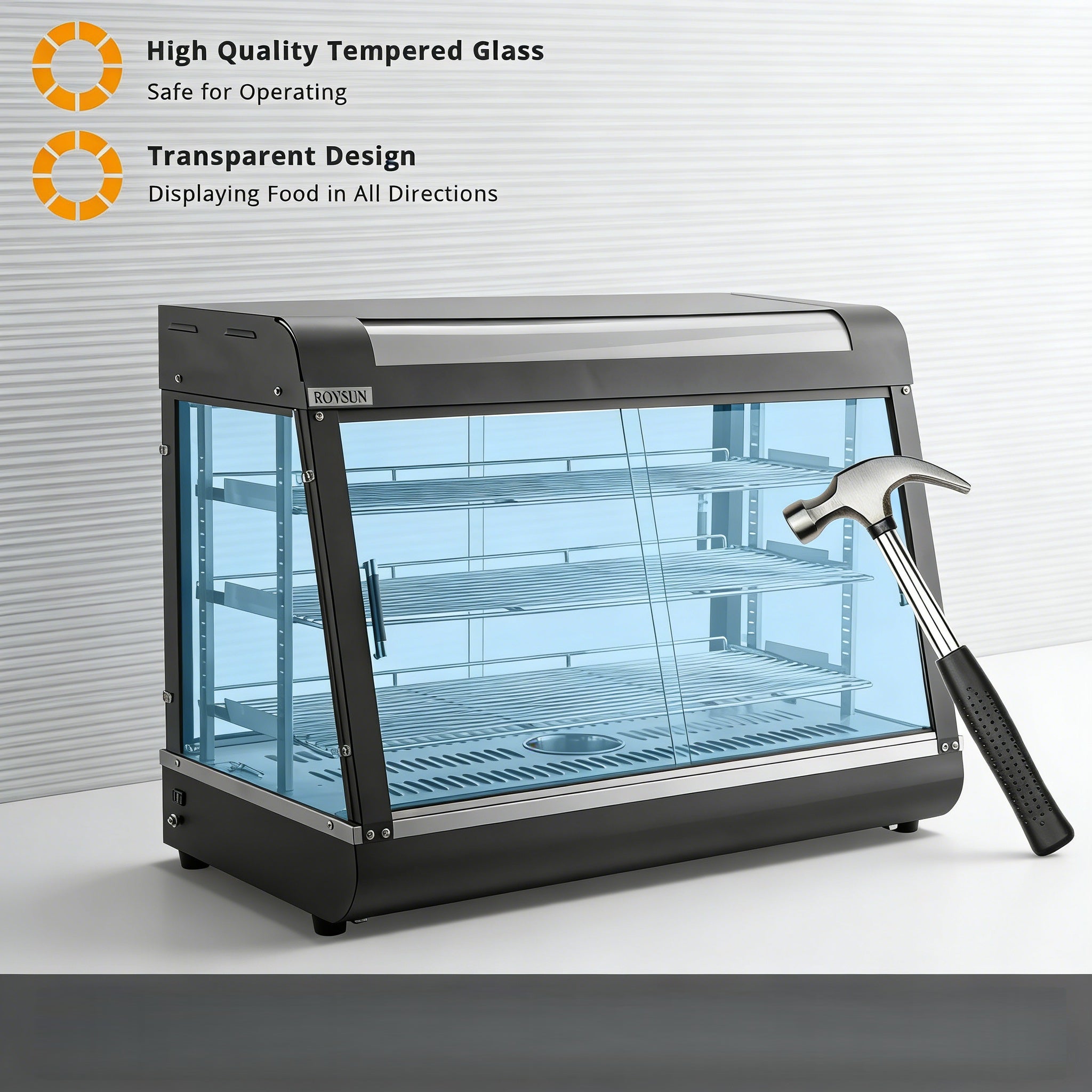 3-Tier 35" 1500W 110V Hot Food Warmer Display Case Countertop