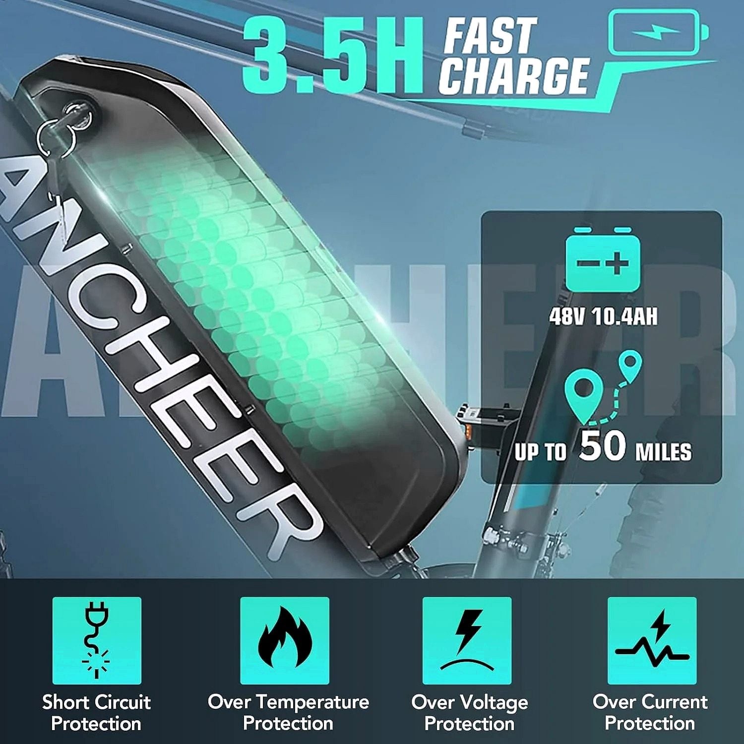 ANCHEER Gladiator 500W 26" E-Mountainbike für Erwachsene