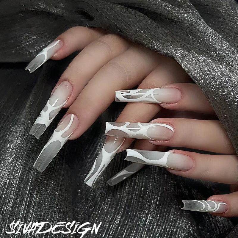 Siva Nail, Plüschgrenze, minimalistischer Stil, handgemachte Nagelpresse