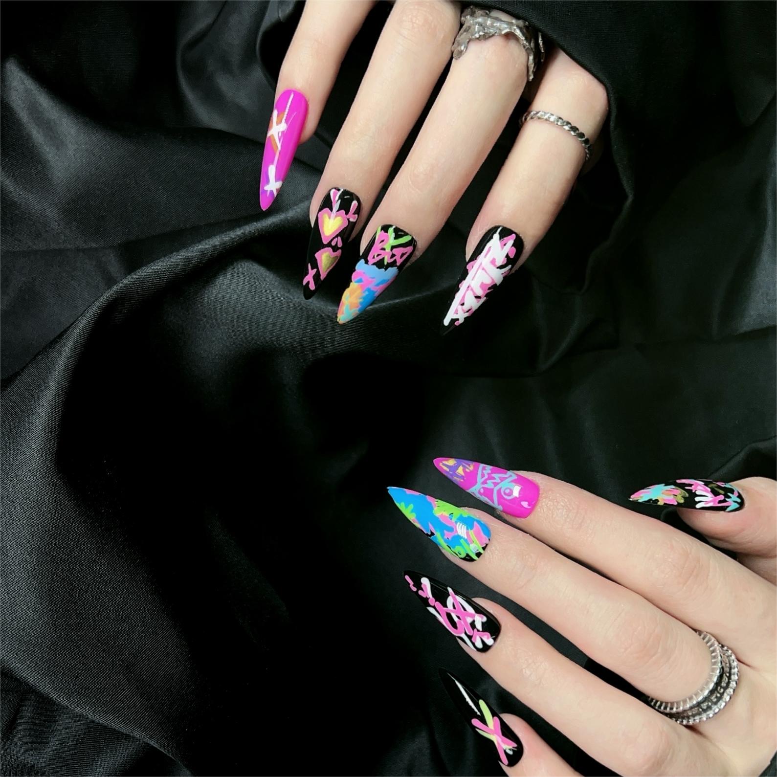 Siva Nail, Neon Groove, Graffiti Style, handgemachte Nagelpresse