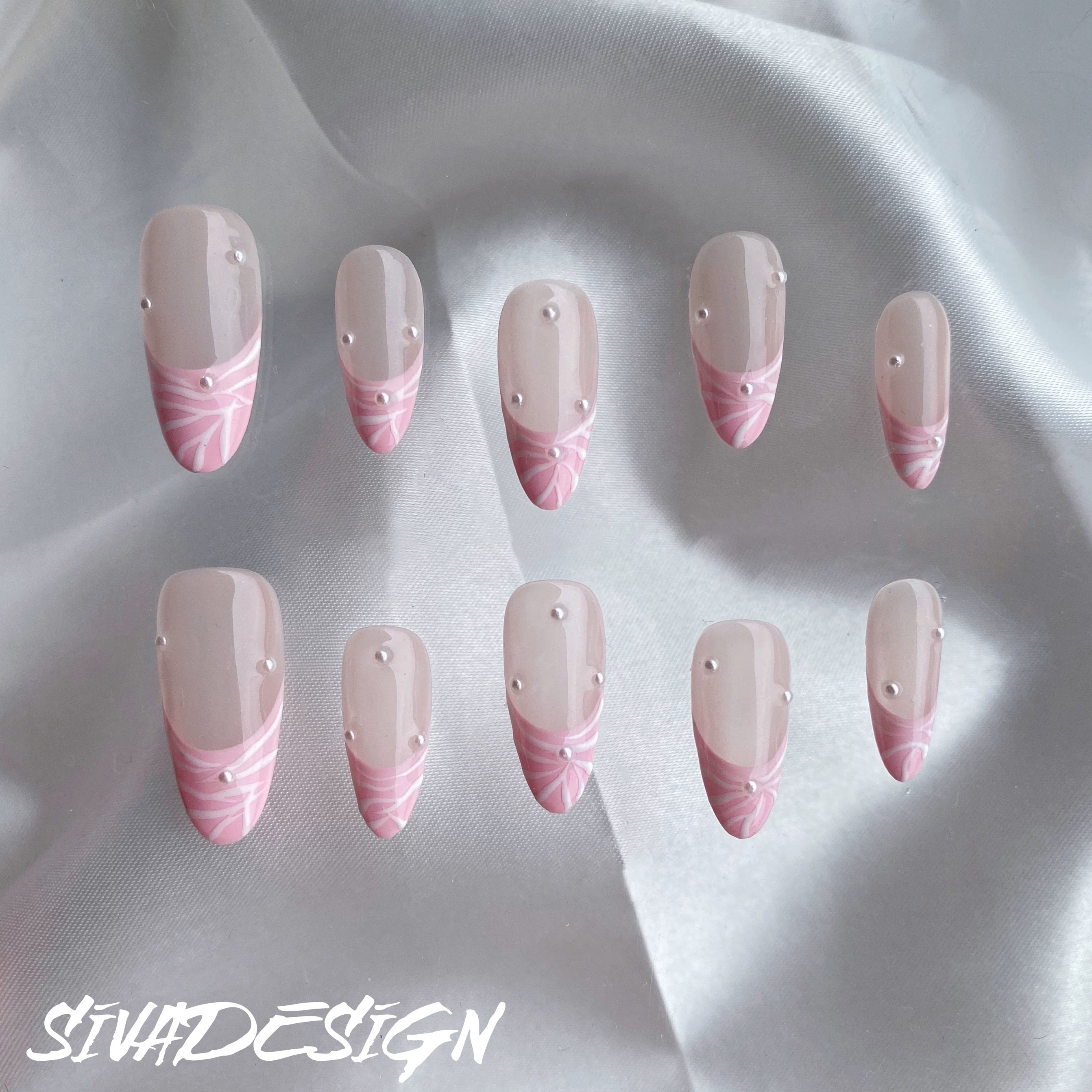 Siva Nail, Ballerina Blush, Pinkfarbene Press-on-Nägel im French-Stil