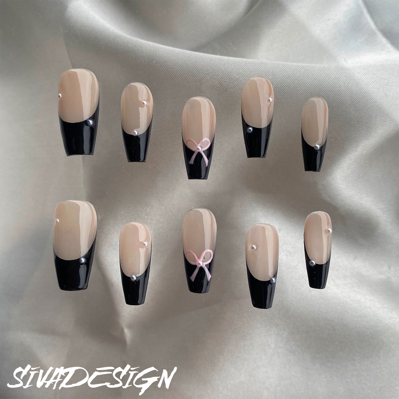 Siva Nail, Tuxedo Twist, elegante handgemachte Nagelpresse