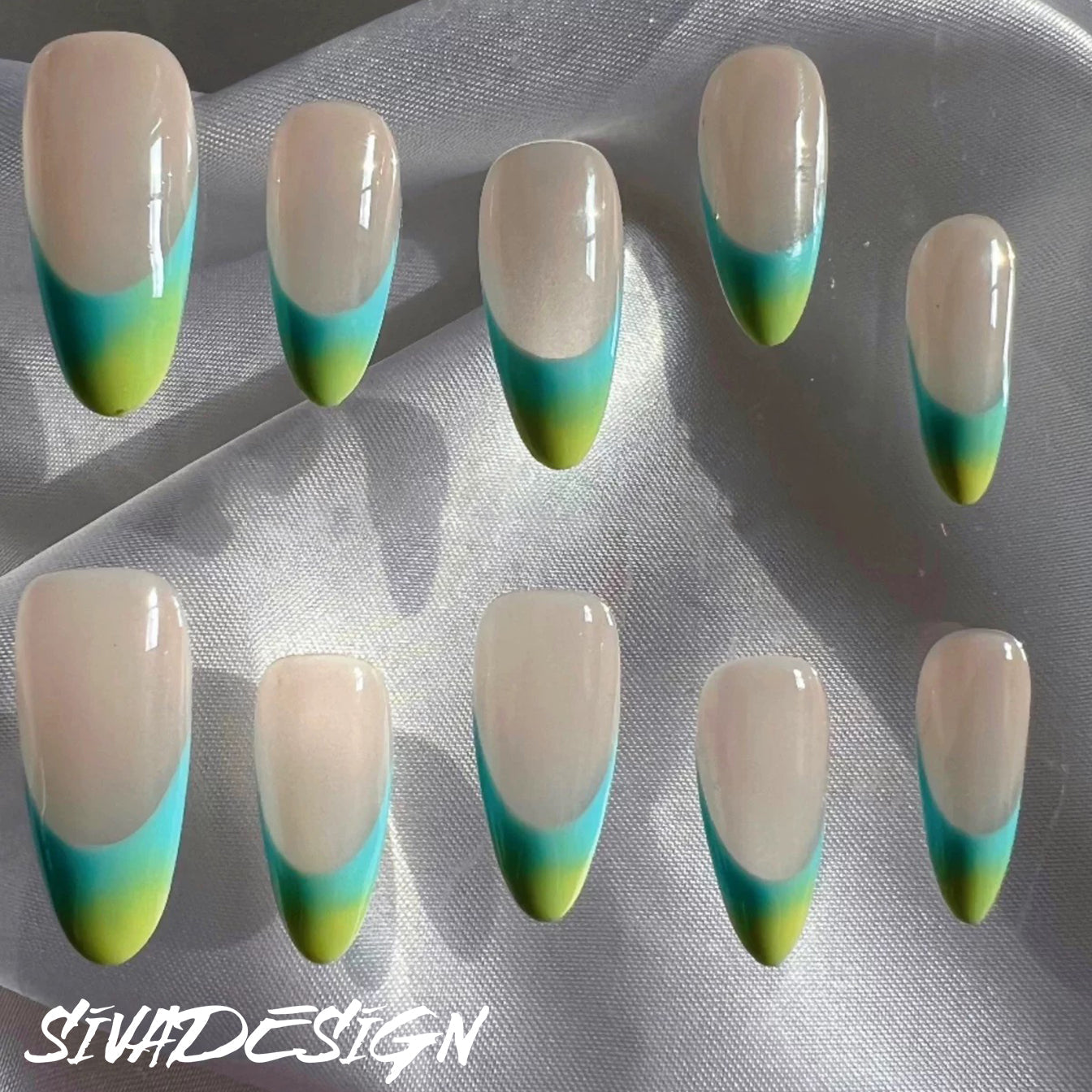 Siva Nail, Tropical Ripple, Lebendiger Sommer, handgemachte Nagelpresse