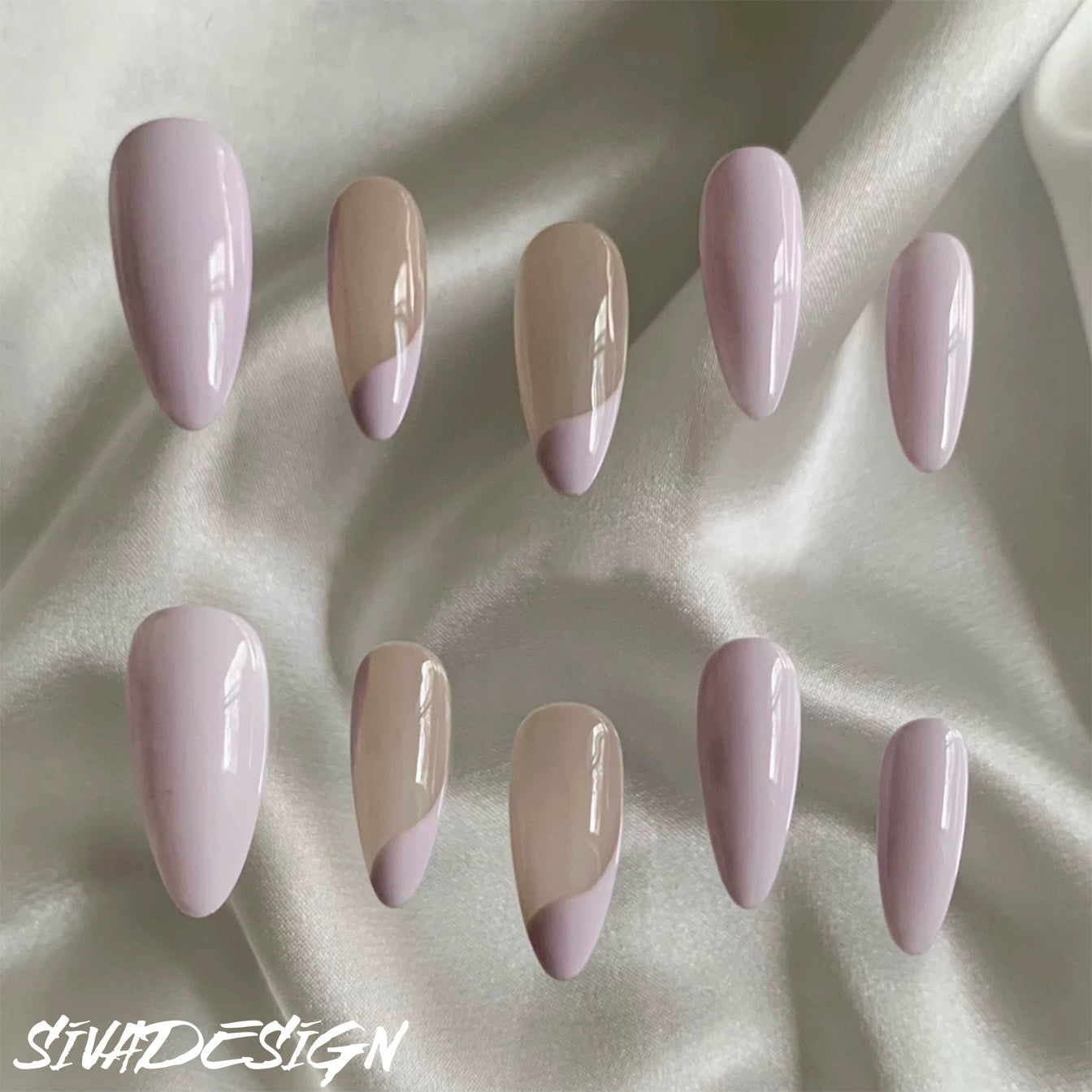 Siva Nail, Lavender Serenity, minimalistisches handgemachtes Aufdrücken von Nägeln