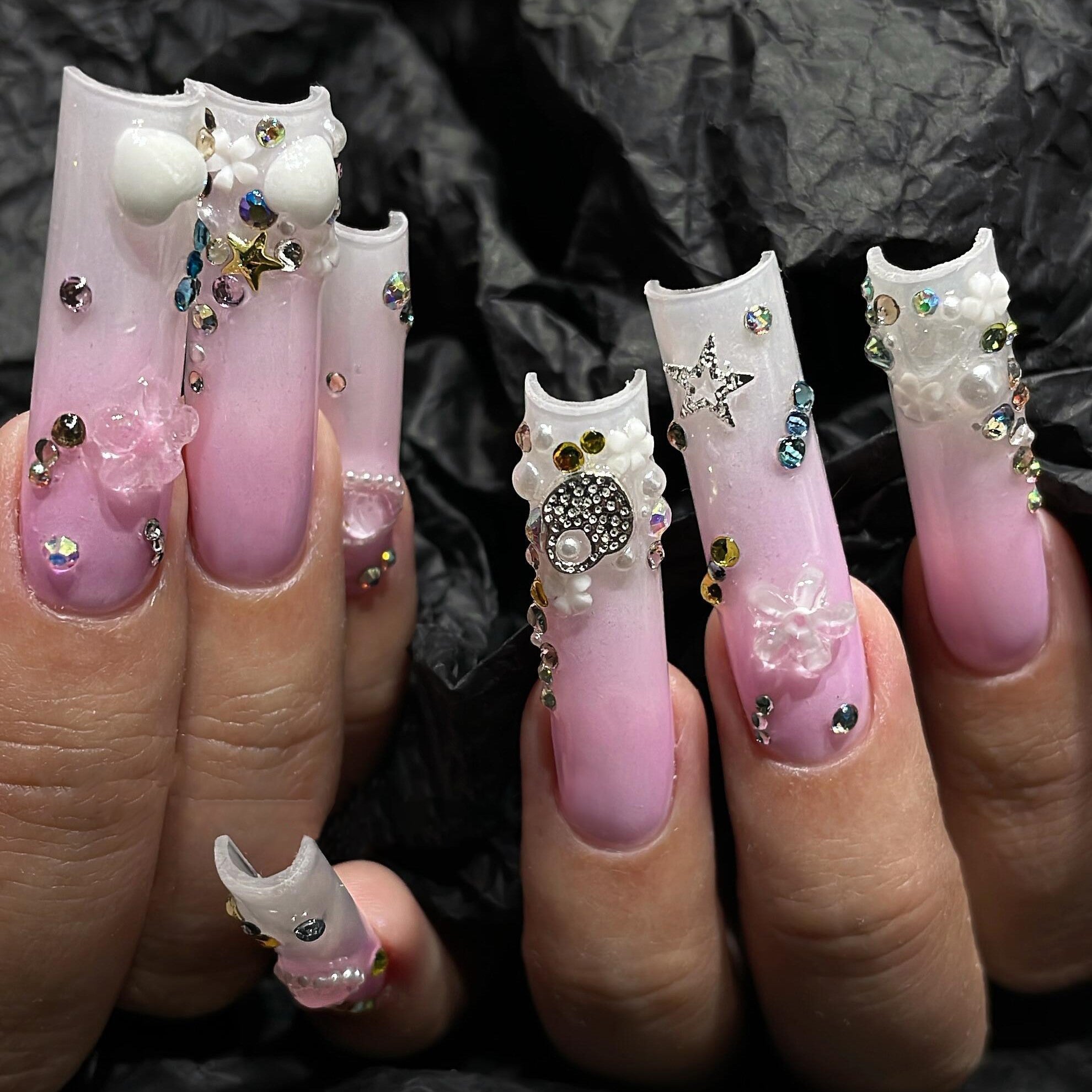 Siva Nail, Princess Promenade, Dreamy Bloom, handgemachte Nagelpresse