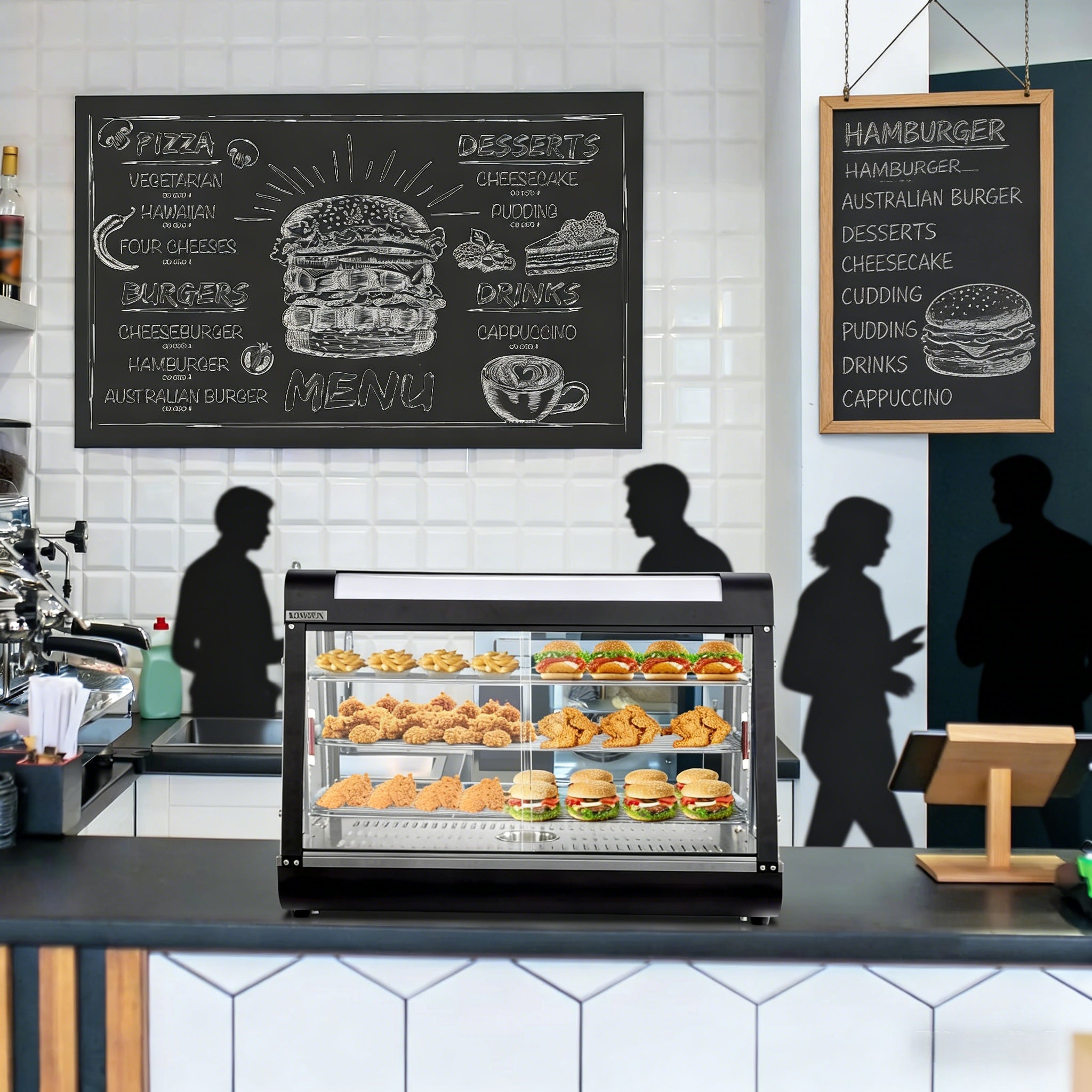 3-Tier 35" 1500W 110V Hot Food Warmer Display Case Countertop