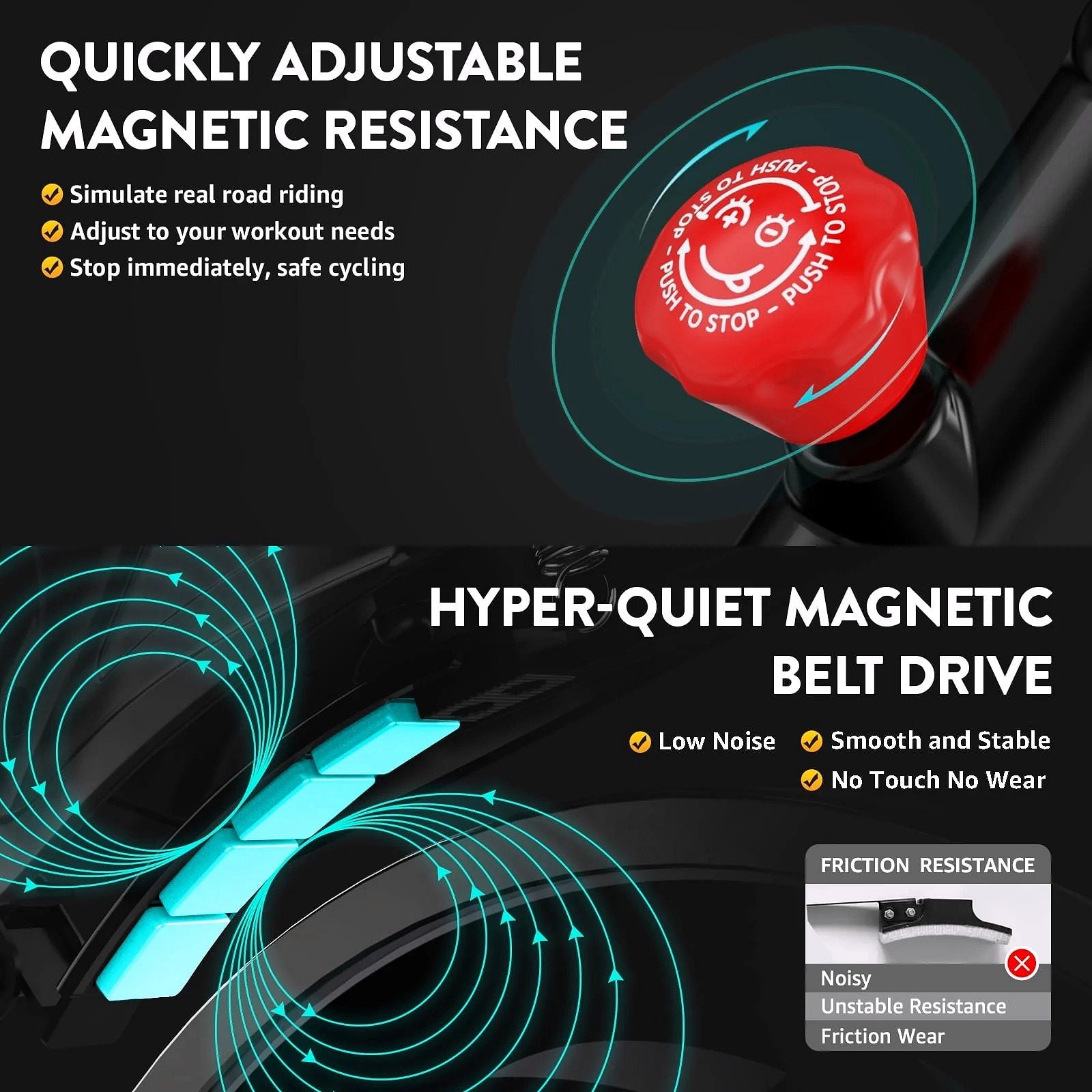 Pooboo Indoor Cycling Bike – Magnetisches Heimtrainer-Fahrrad für Cardio-Training