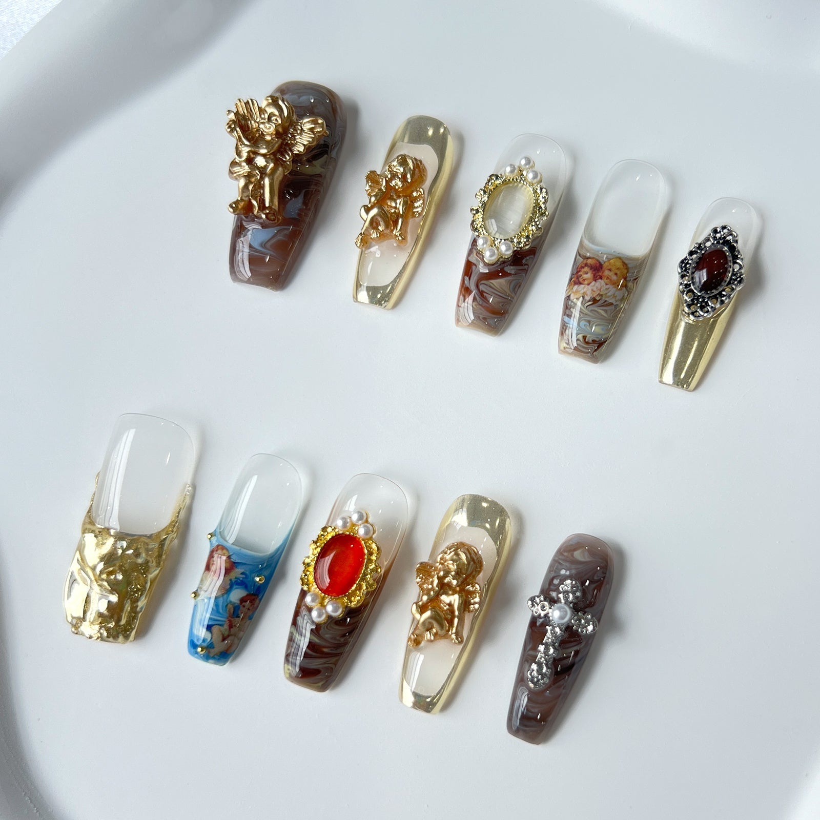 Siva Nail, Royal Opulence, Vintage Barock, handgemachte Nagelpresse