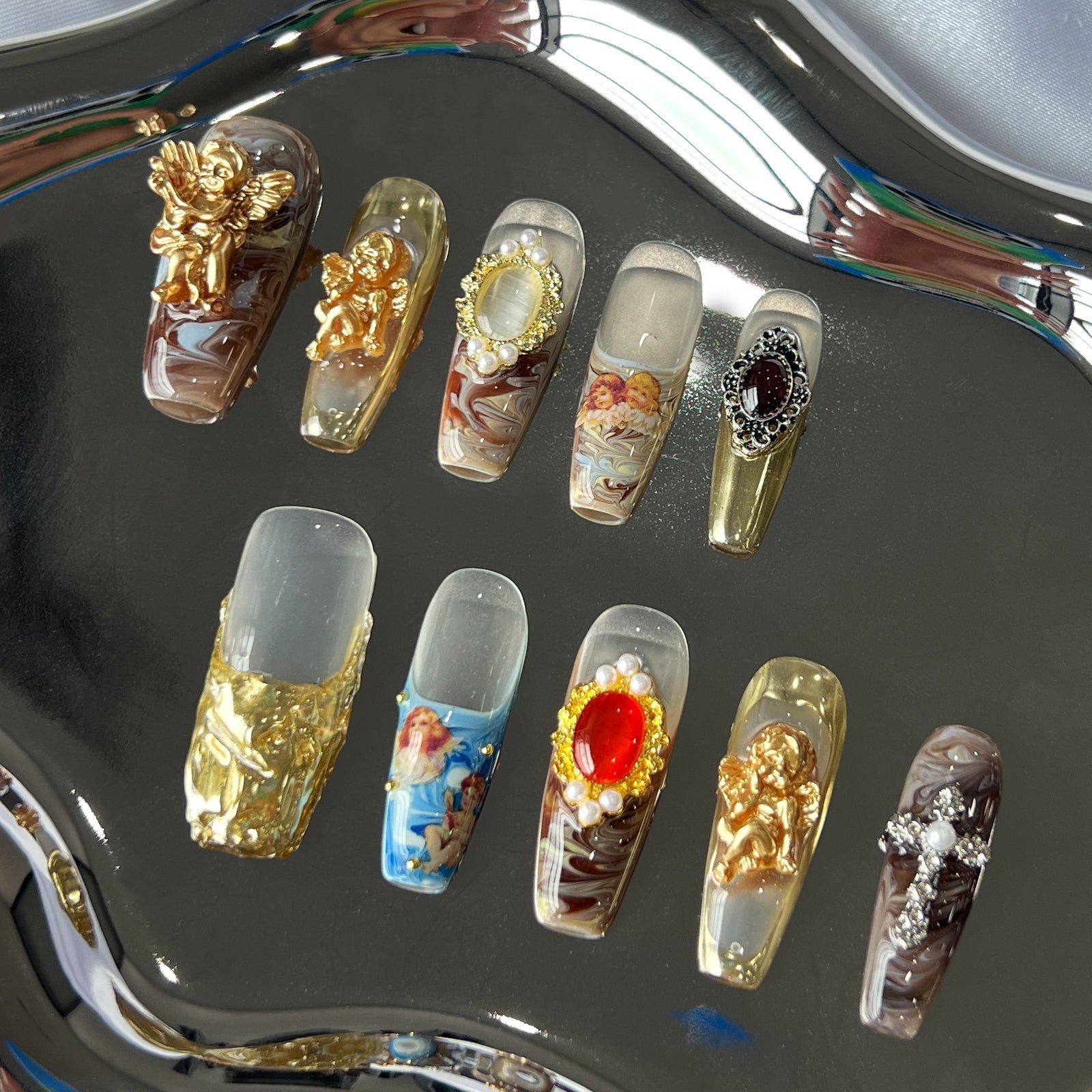 Siva Nail, Royal Opulence, Vintage Barock, handgemachte Nagelpresse