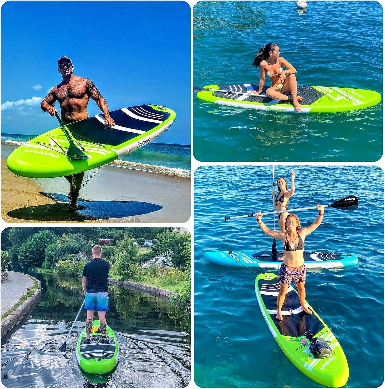 Premium Stand Up Paddle Board, Yoga Board with Durable SUP Accessories & Carry Bag | Wide Stance, Surf Control, Non-Slip Deck, Leash, Paddle and Pump for Youth & Adult