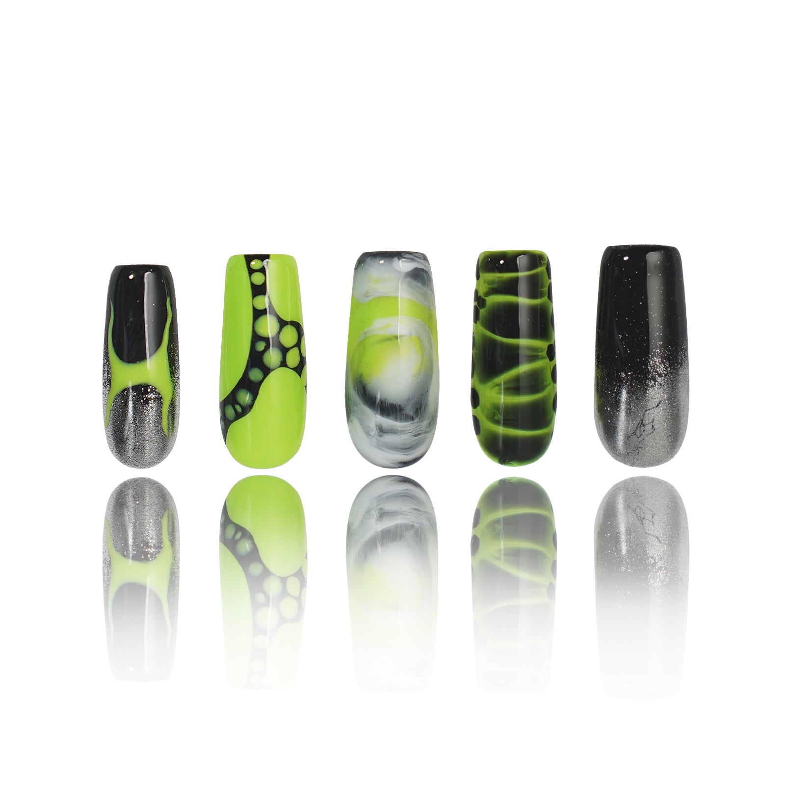 Siva Nail, Neon Venom, Moderner Cyberpunk, handgemachte Nagelpresse