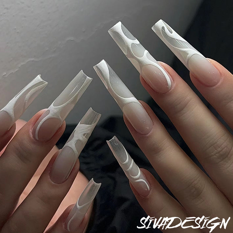 Siva Nail, Plüschgrenze, minimalistischer Stil, handgemachte Nagelpresse