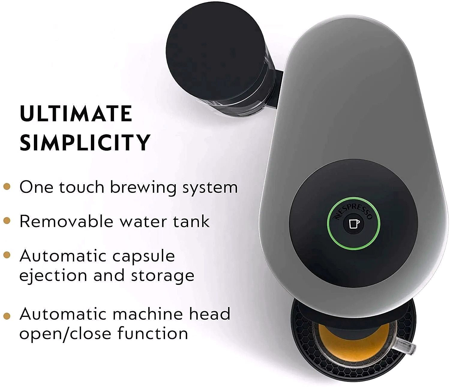 Nespresso Vertuo Plus Kaffee- und Espressomaschine von De'Longhi, Grau, mit Aeroccino Milchaufschäumer