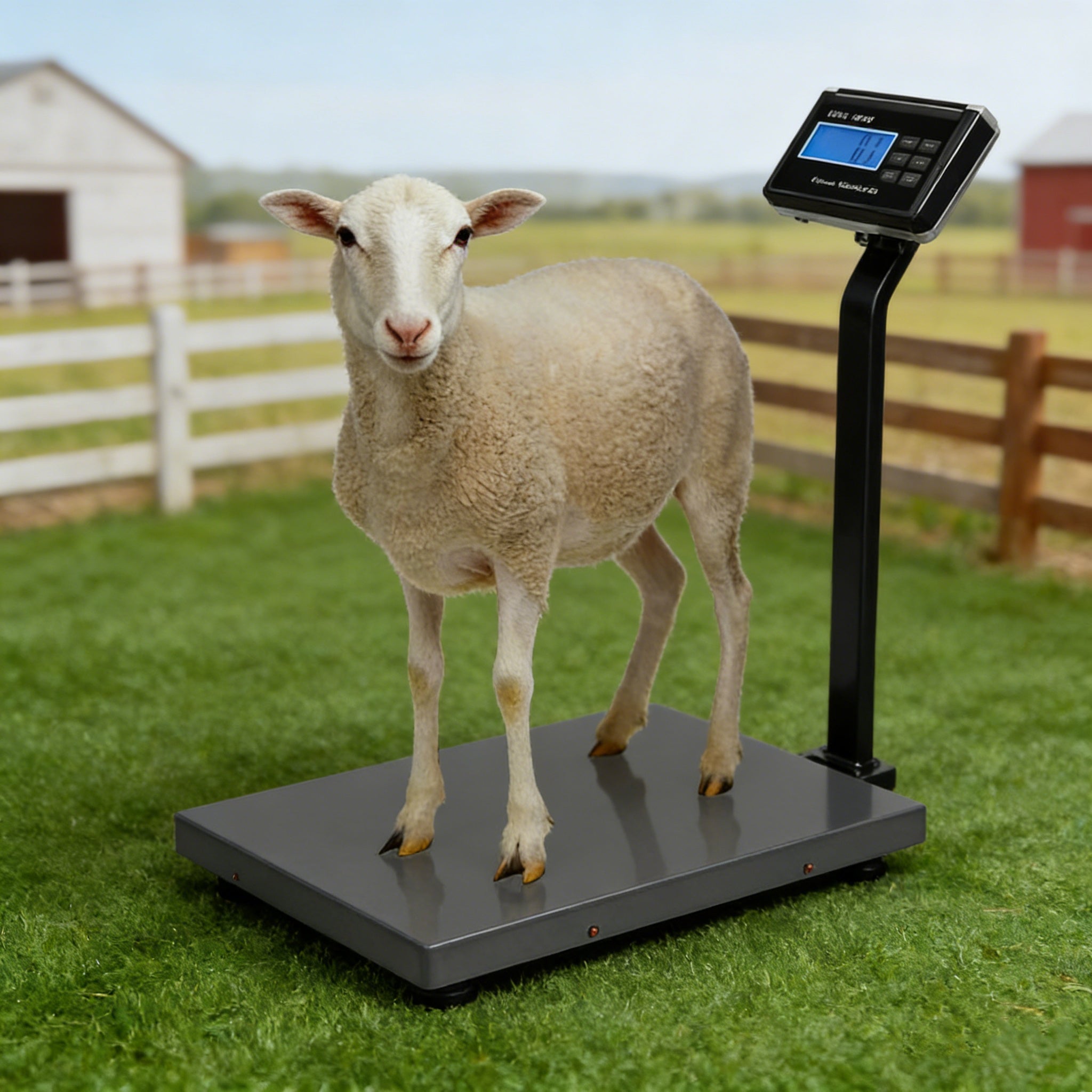 1100 LBS x 0.2 LBS Livestock Scale Electronic Platform Scale for Dog Goat Sheep Black