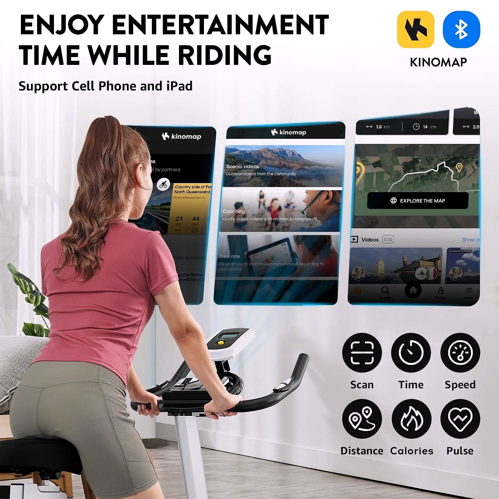 Pooboo Indoor Cycling Bike – Magnetisches Heimtrainer-Fahrrad für Cardio-Training