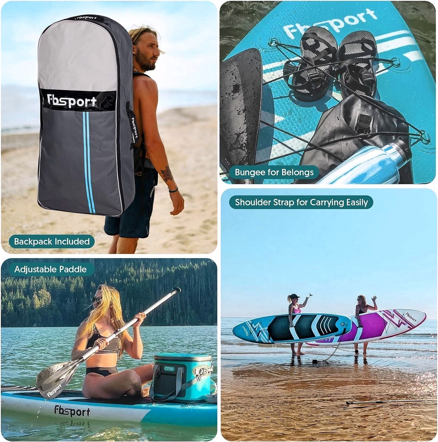 Premium Stand Up Paddle Board, Yoga Board with Durable SUP Accessories & Carry Bag | Wide Stance, Surf Control, Non-Slip Deck, Leash, Paddle and Pump for Youth & Adult