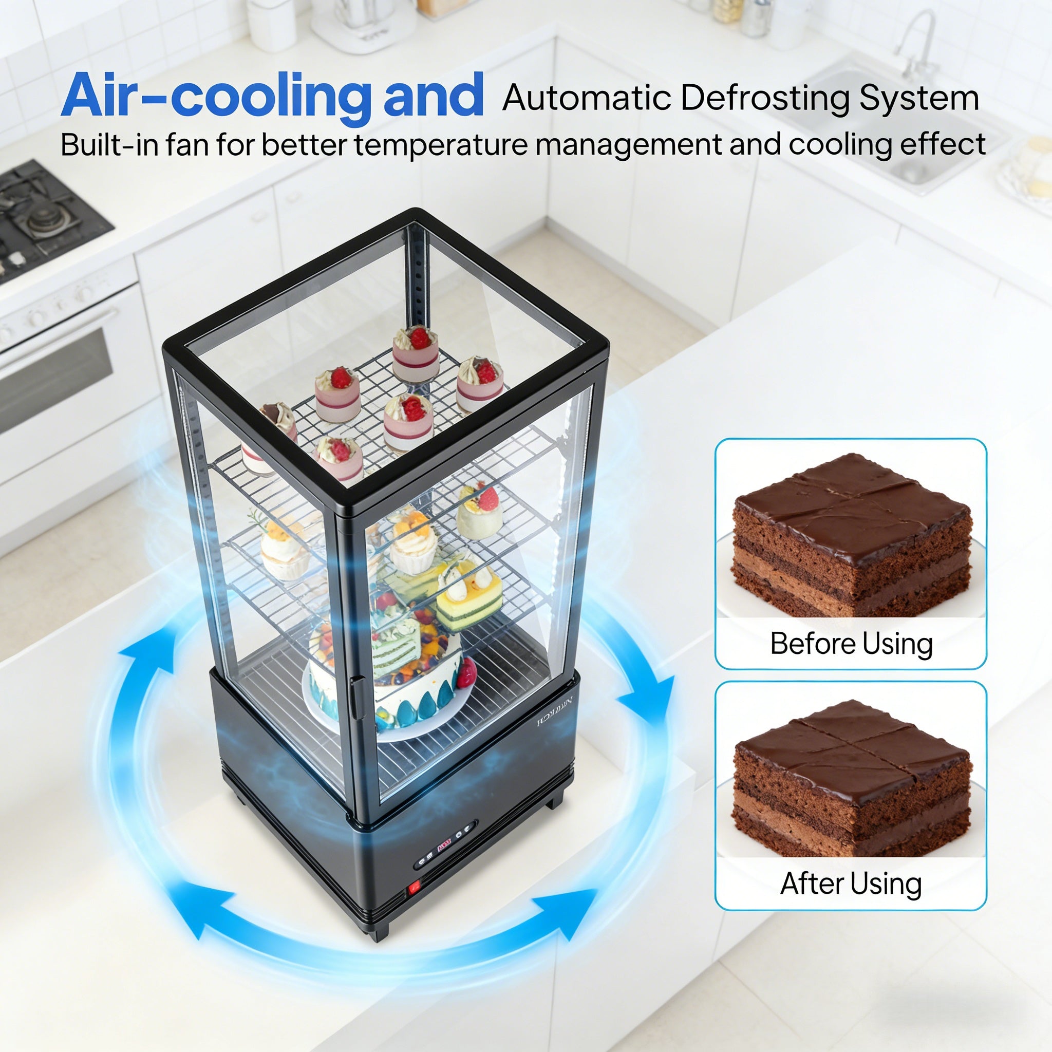 18" 3 Cu.Ft. 170W 110V Four-Sided Refrigerated Bakery Display Case
