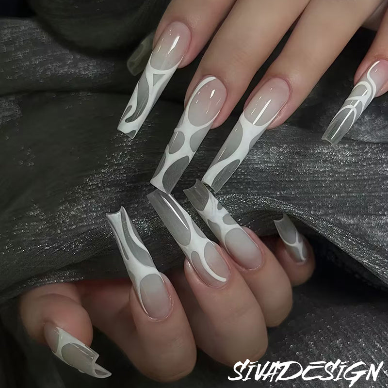 Siva Nail, Plüschgrenze, minimalistischer Stil, handgemachte Nagelpresse