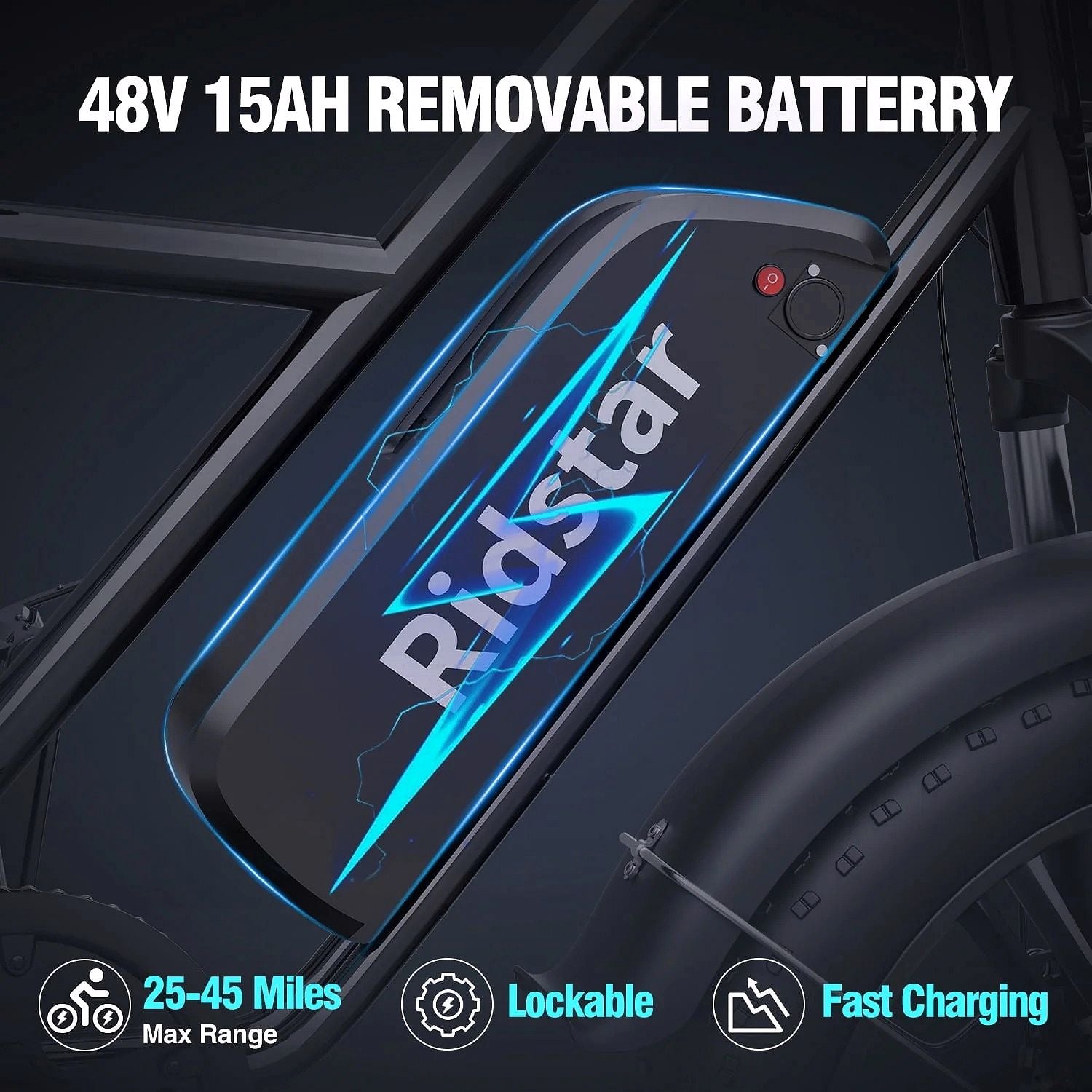 Elektrofahrrad für Erwachsene, 750W, 30–70 Meilen Reichweite, 48V 15Ah herausnehmbarer Akku, 20" x 4.0 Fat Tire E-Bike, 2-Sitzer mit Federgabel, UL2849