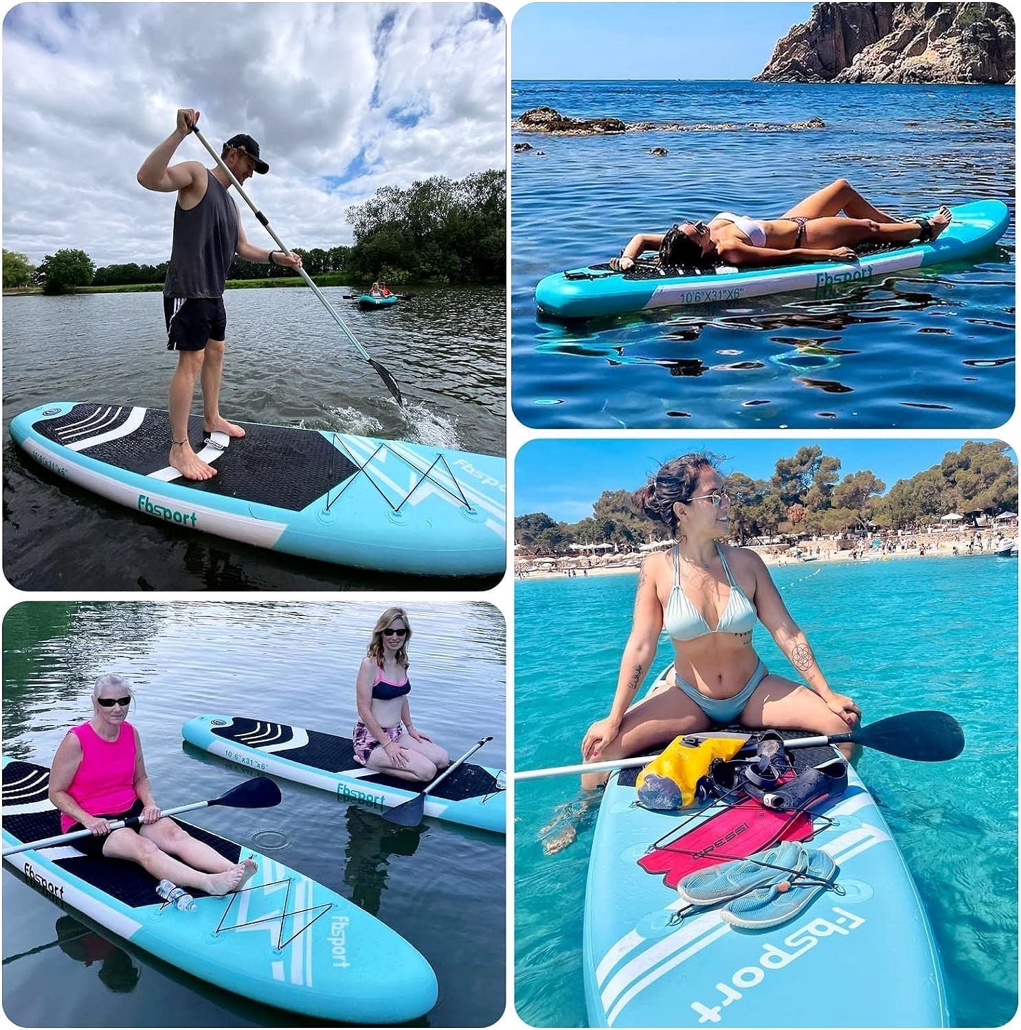 Premium Stand Up Paddle Board, Yoga Board with Durable SUP Accessories & Carry Bag | Wide Stance, Surf Control, Non-Slip Deck, Leash, Paddle and Pump for Youth & Adult