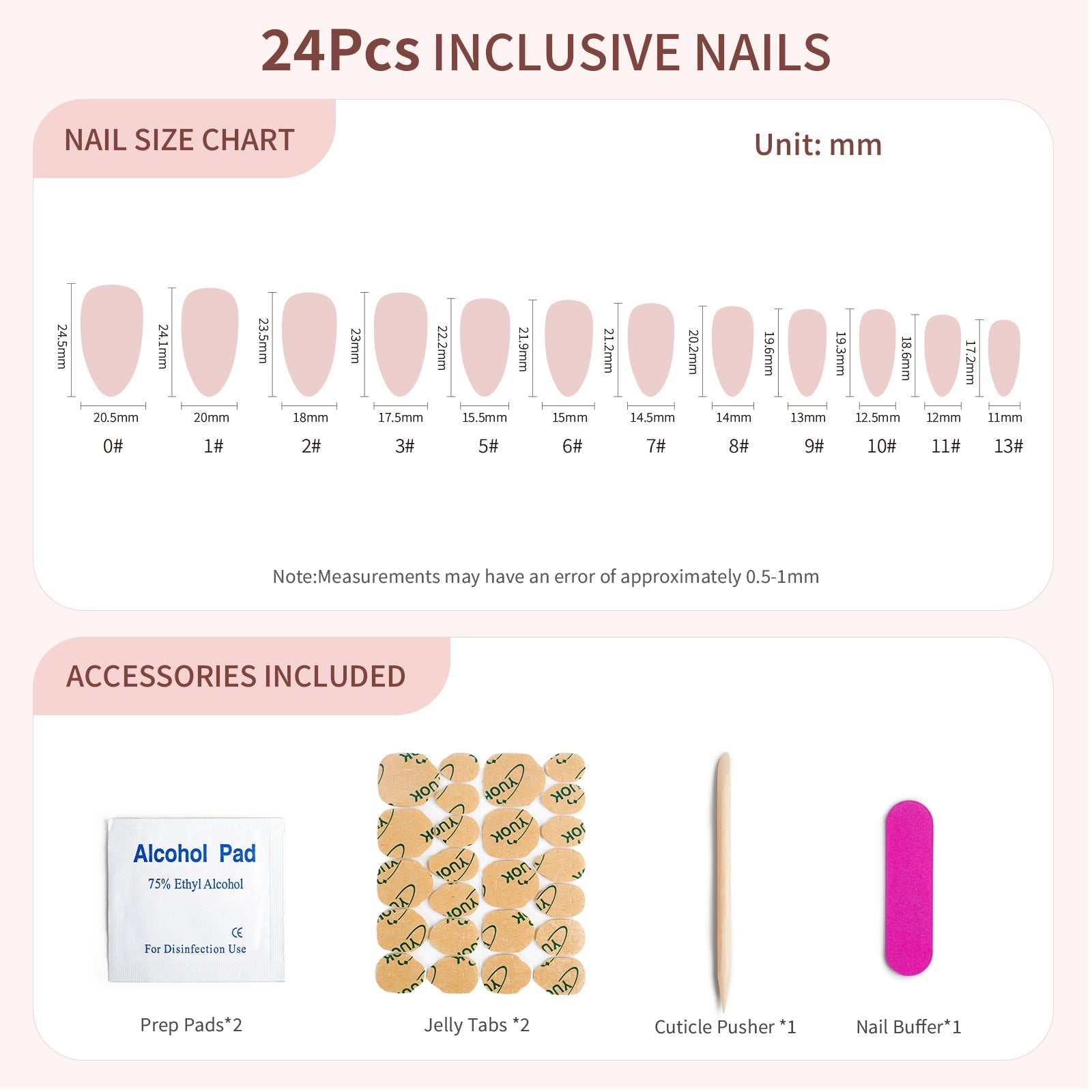 Siva Nail, Radiant Veil, 24 Stück French Tip Press on Nails