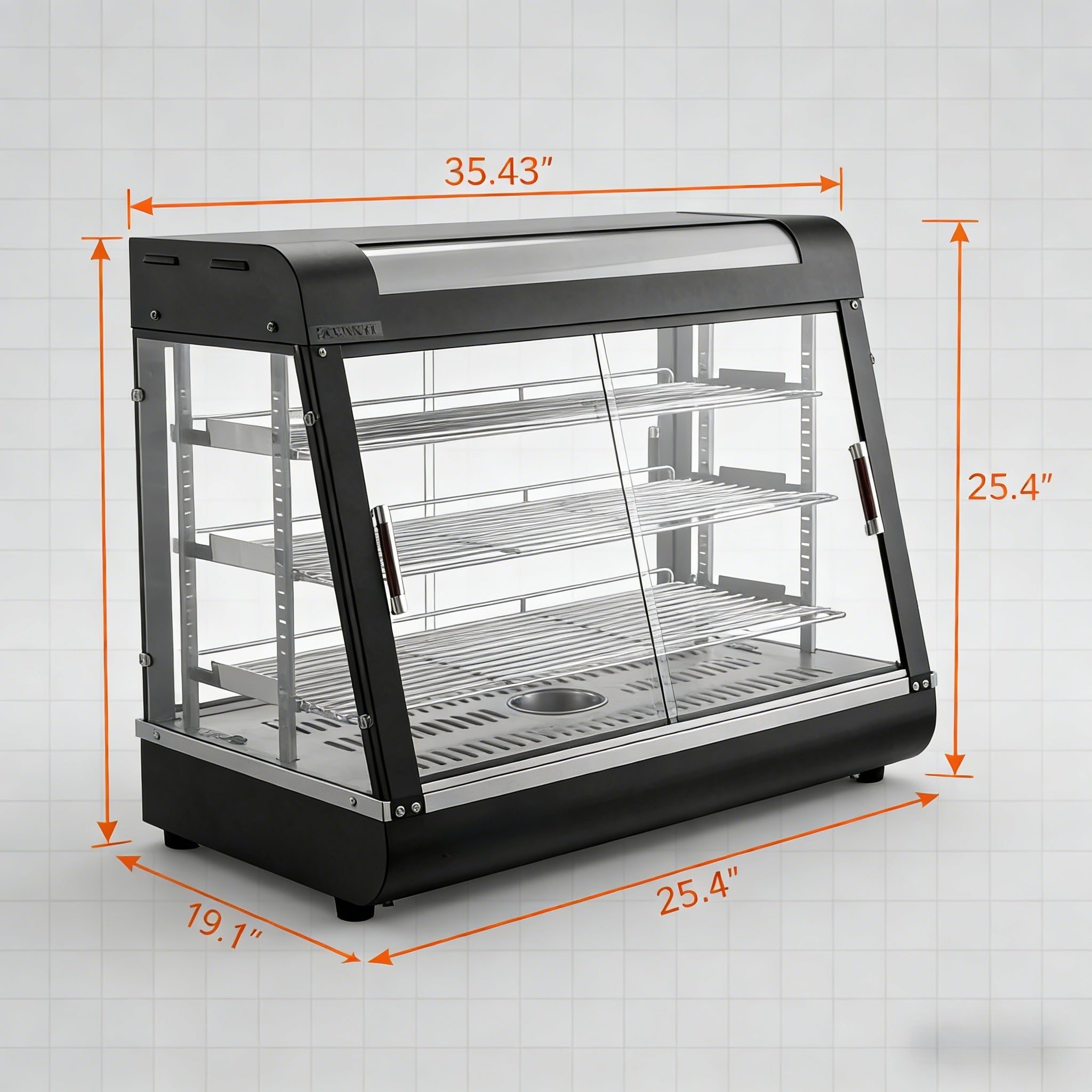 3-Tier 35" 1500W 110V Hot Food Warmer Display Case Countertop
