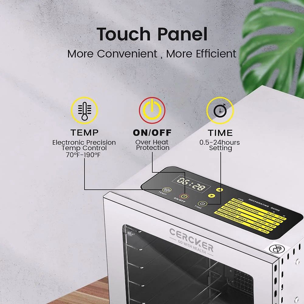 Cercker Lebensmittel-Dörrautomat mit 12 Edelstahl-Einschüben