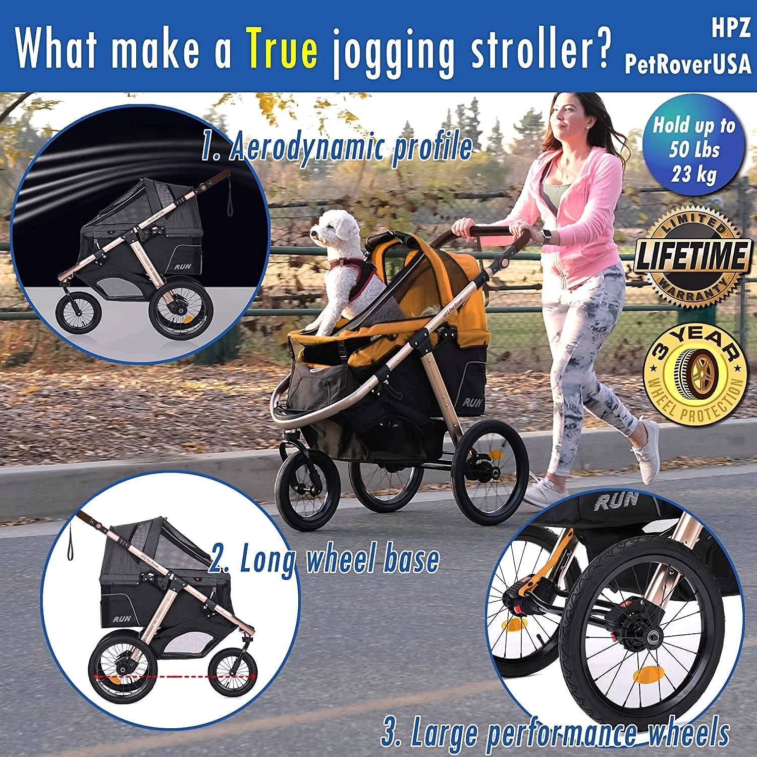 Jogging-Sport-Tierbuggy mit Komfort-Gummirädern / Reißverschlusslosem Einstieg / Einhand-Schnellfaltung / Aluminiumrahmen für kleine & mittelgroße Hunde, Katzen und Haustiere (Grün Camouflage)