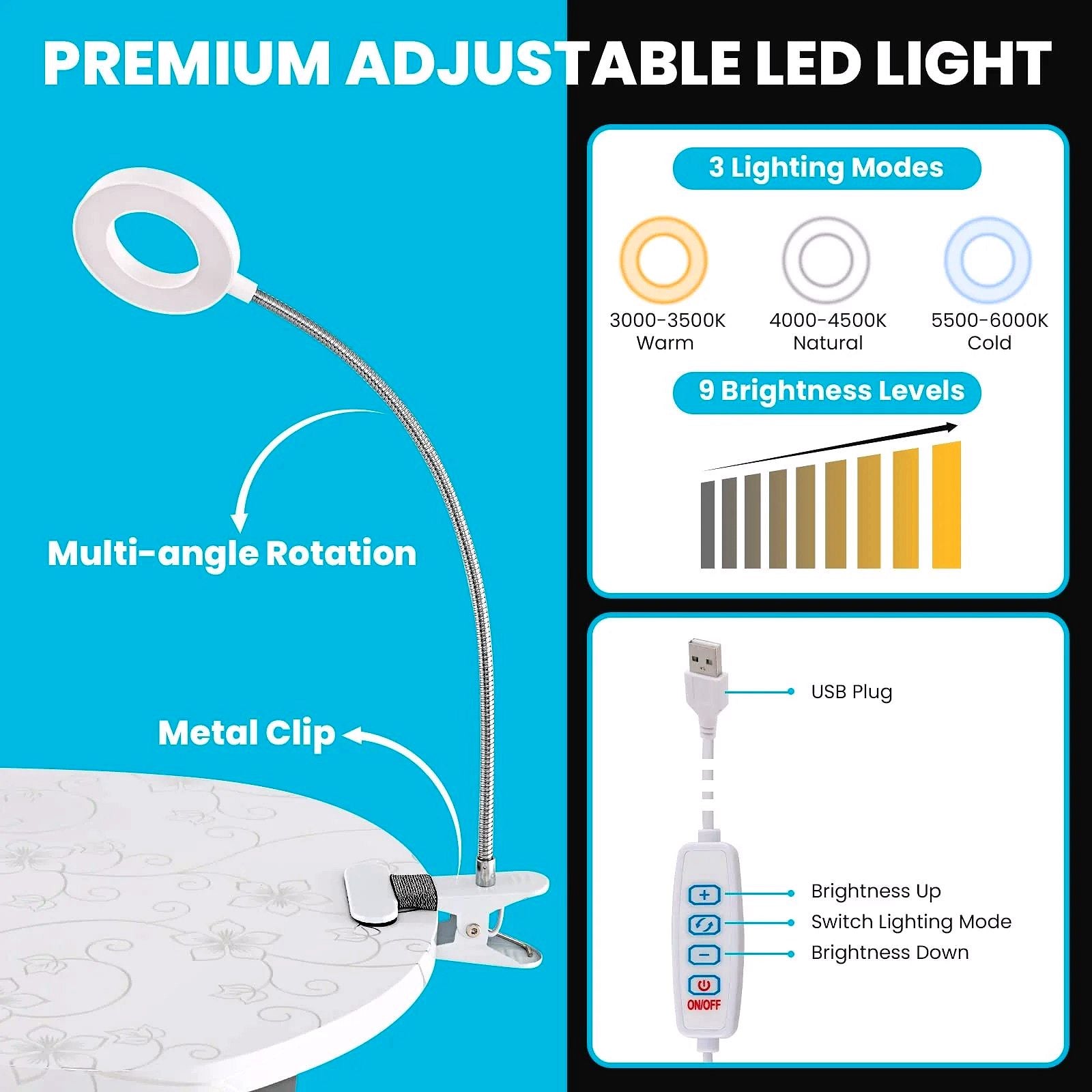LDAILY Tragbarer Nageltisch mit elektrischem Staubabsauger