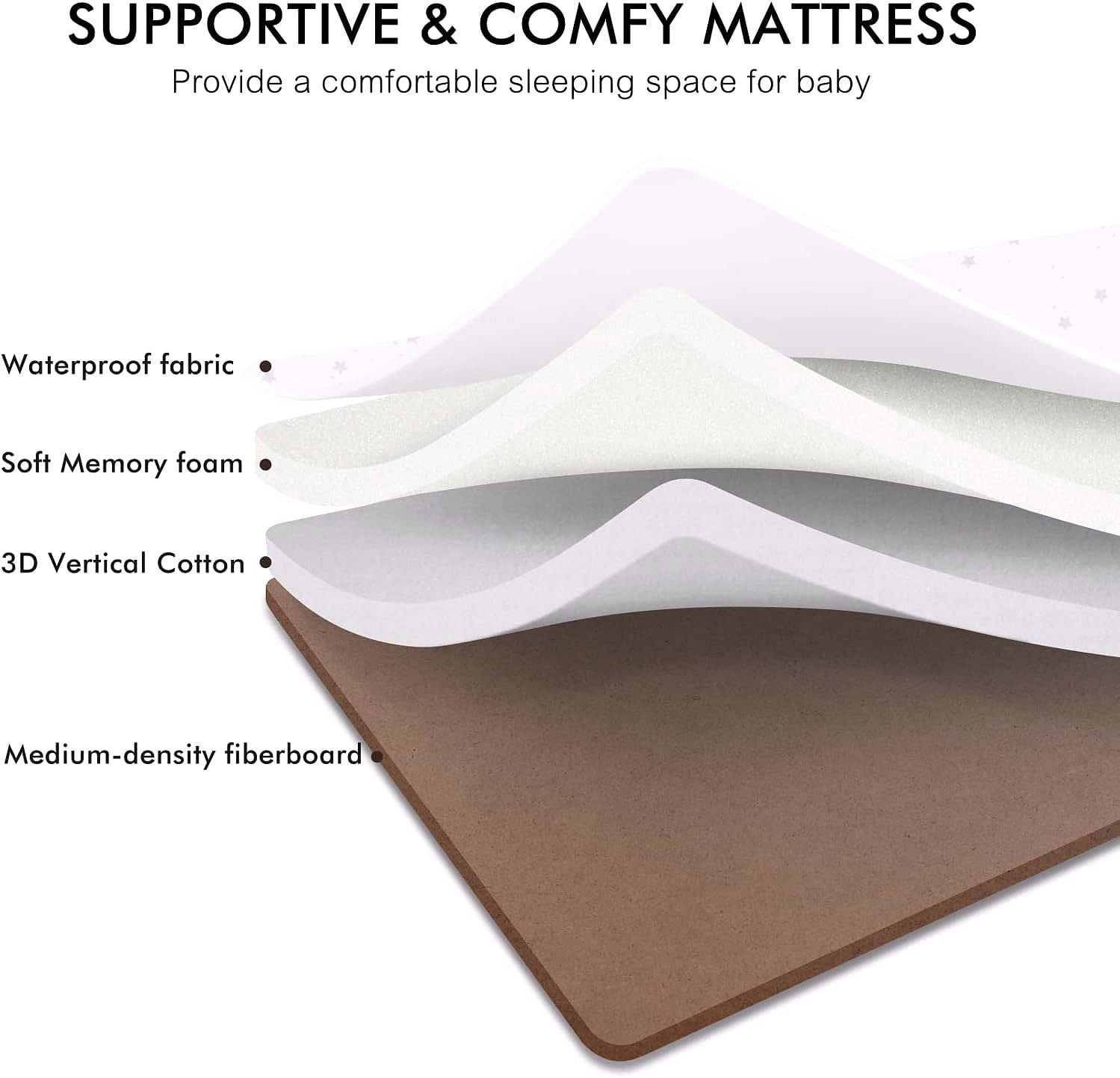 Babywiege / Beistellbett mit Schaukelfunktion, Matratze & Rollen – 3-in-1 für Neugeborene