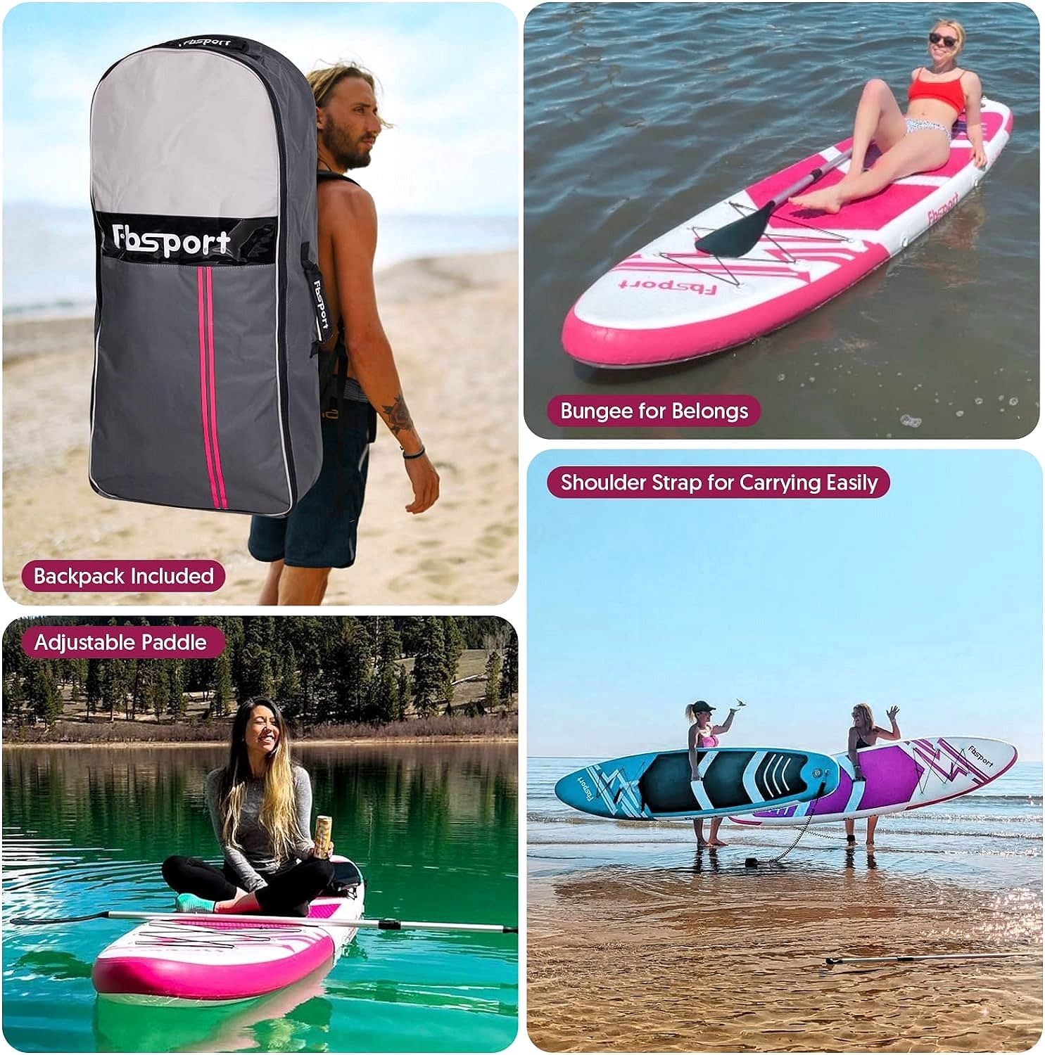 Premium Stand Up Paddle Board, Yoga Board with Durable SUP Accessories & Carry Bag | Wide Stance, Surf Control, Non-Slip Deck, Leash, Paddle and Pump for Youth & Adult