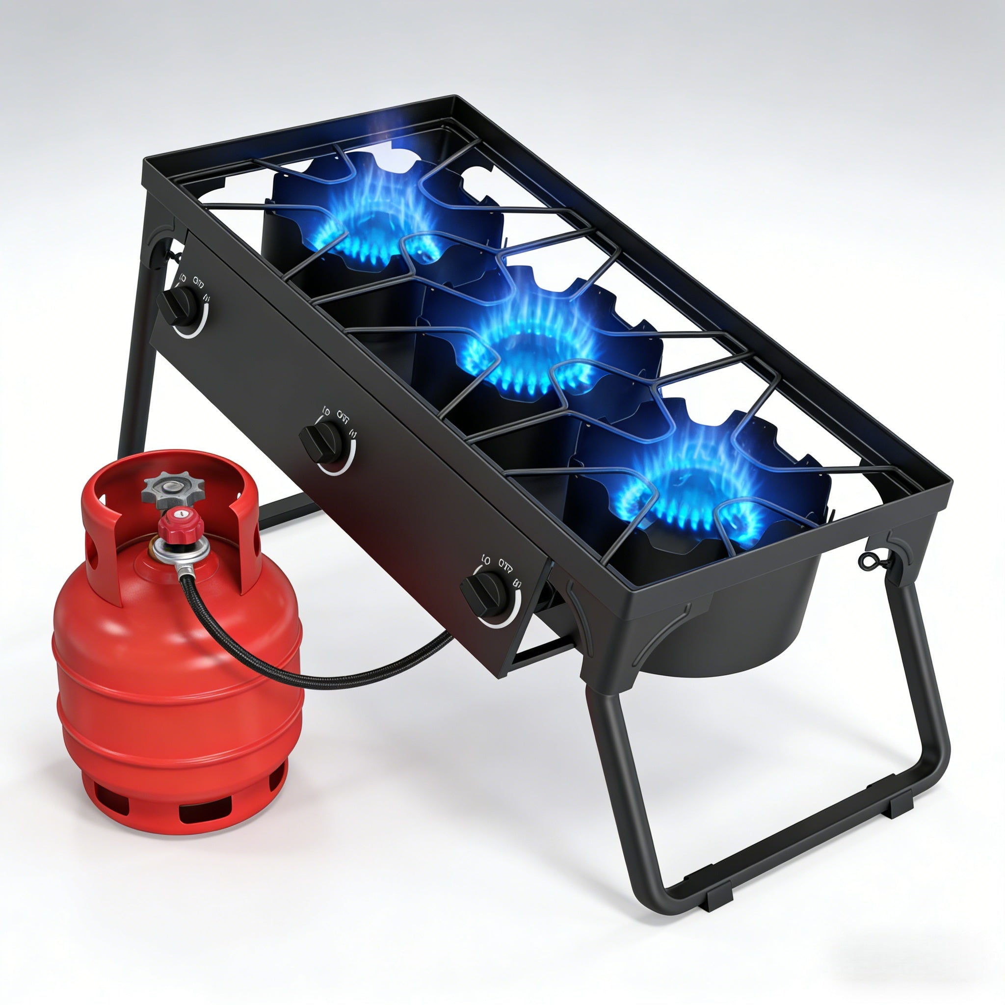 3 Burner 225,000 BTU Outdoor Gas Propane Stove for Camping Cooking