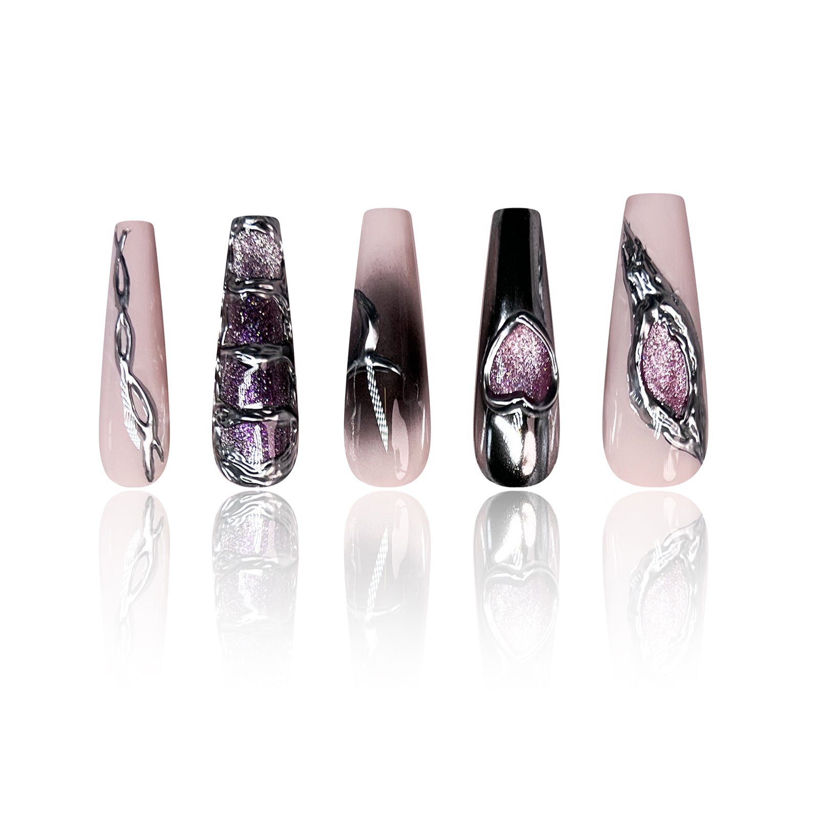 Siva Nail, Planet 301, Metallic Chrom, handgemachte Nagelpresse