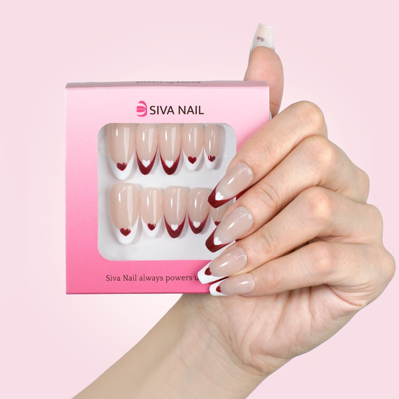 Siva Nail, Herzflüstern, Valentinstags-Press-on-Nägel