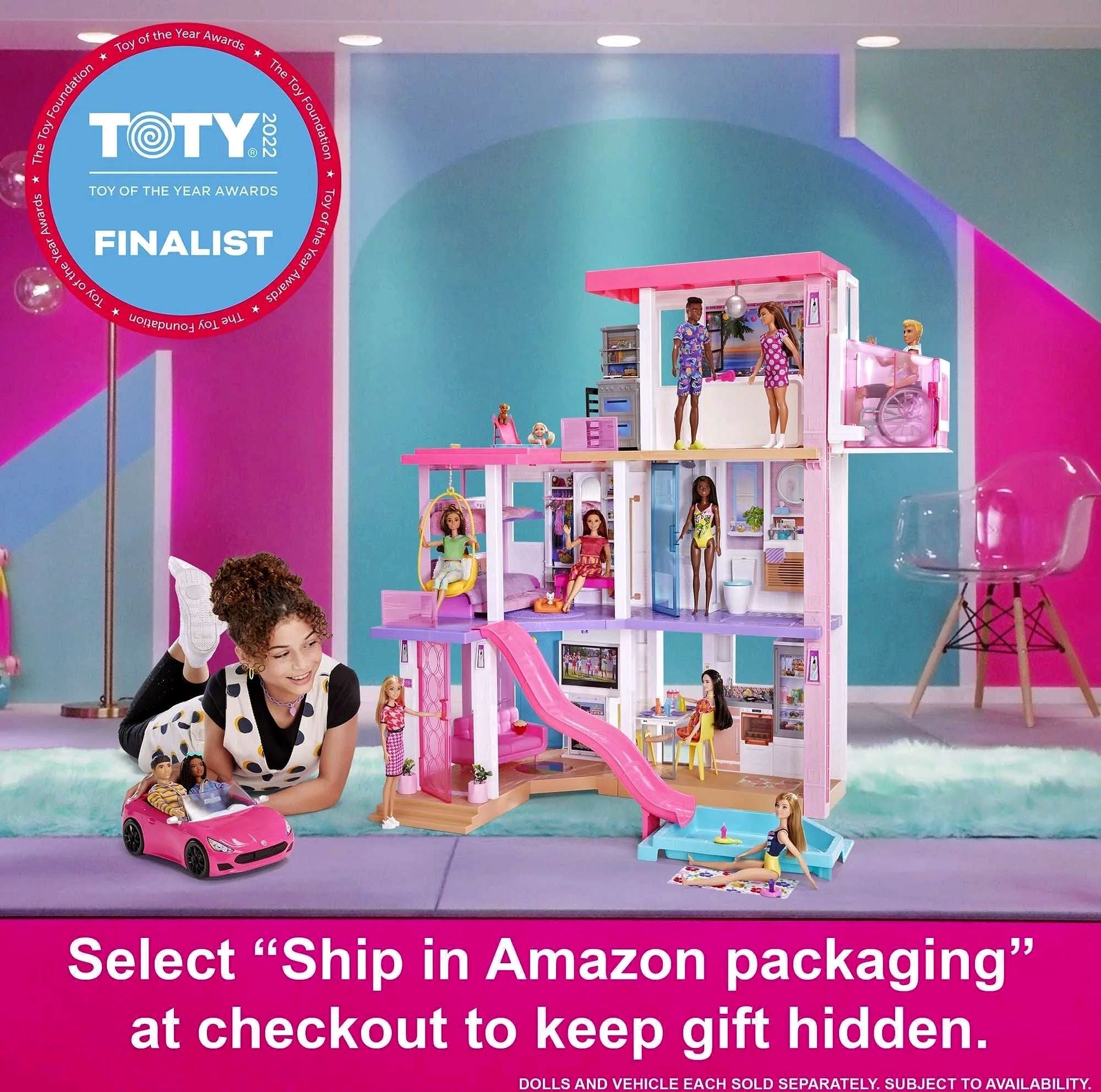 Barbie DreamHouse Spielset mit 10 Spielbereichen, über 75 Möbel- & Zubehörteilen, Licht & Sound