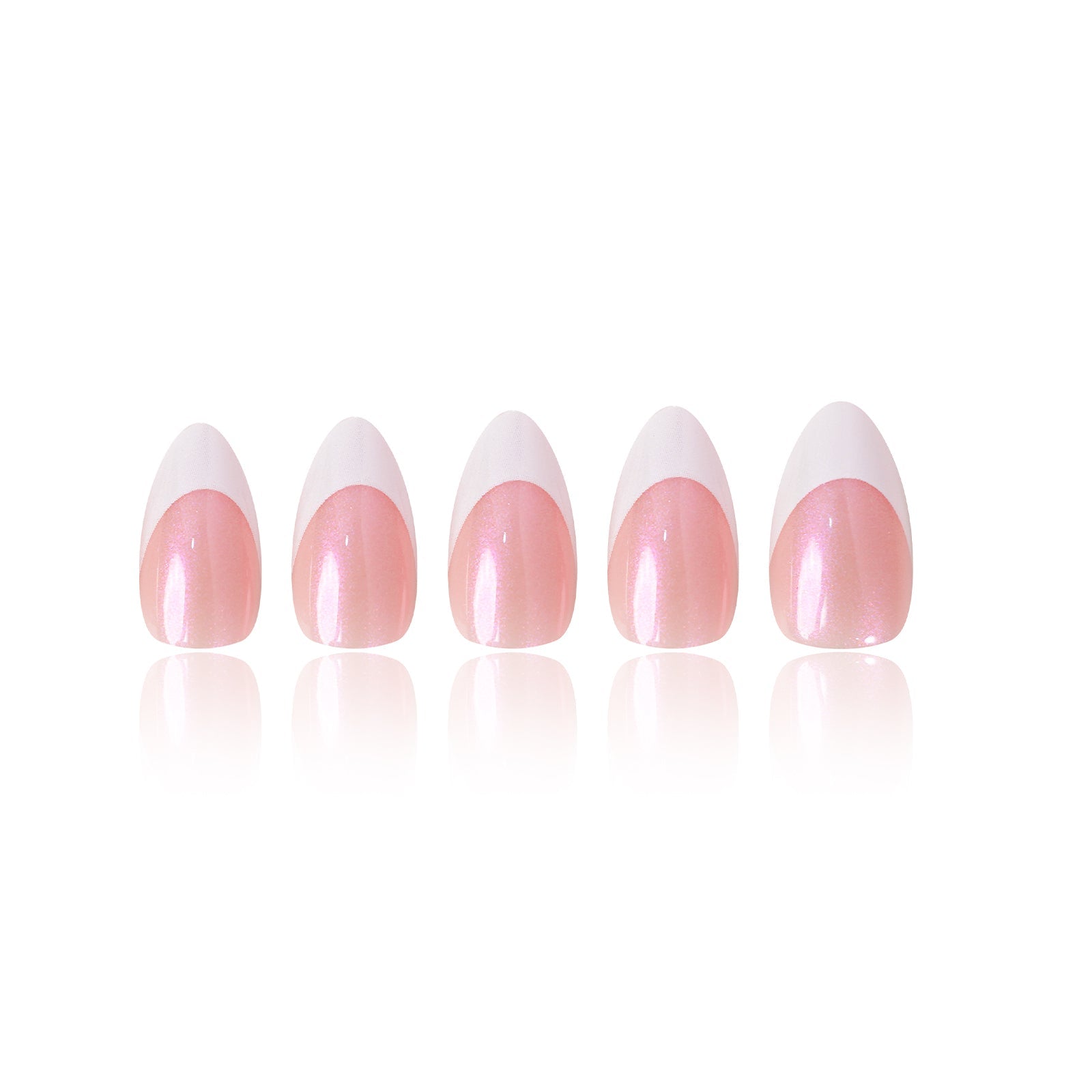 Siva Nail, Pure Aura, 32 Stück French Tip Pink Press on Nails