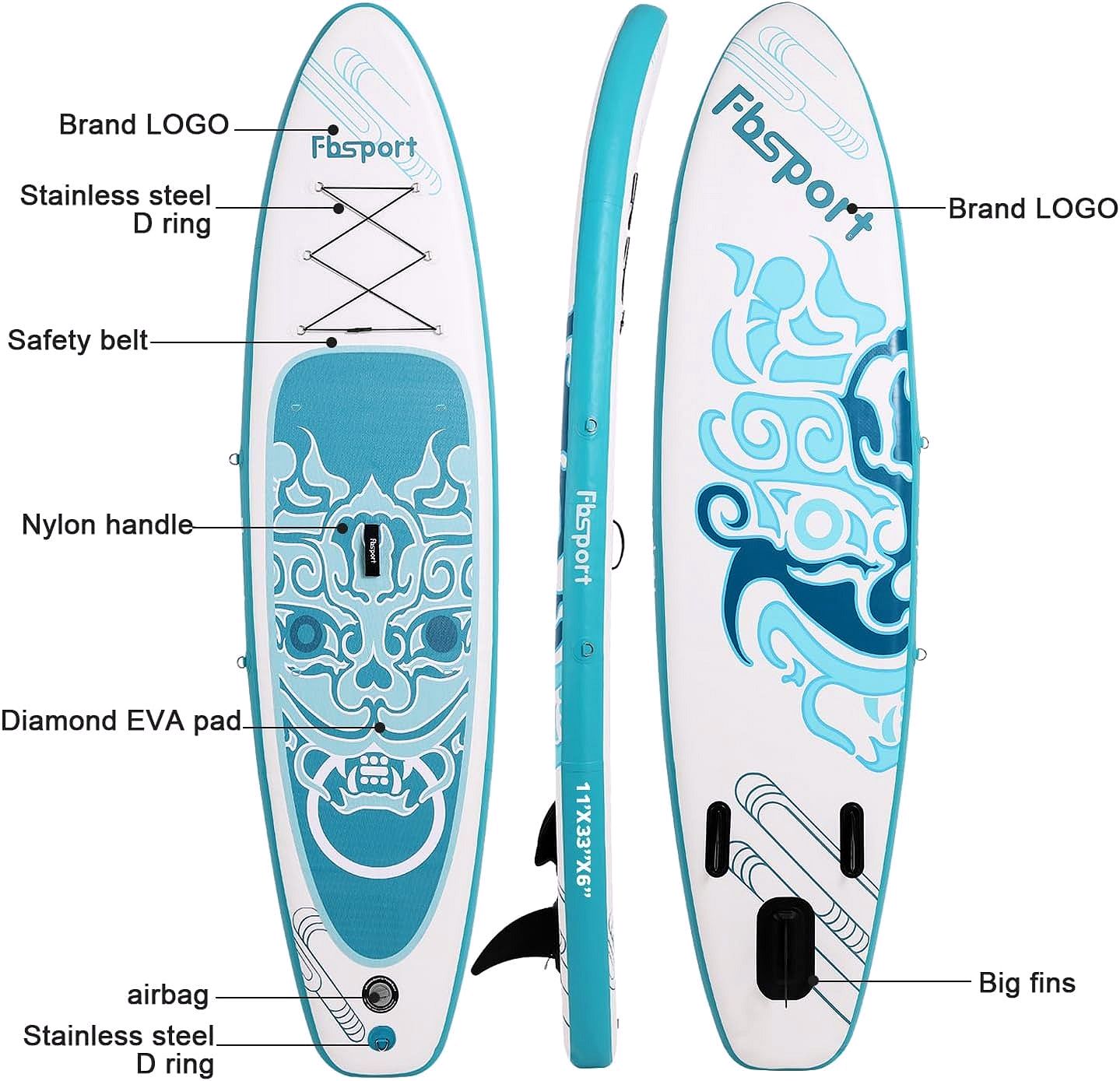 Premium Stand Up Paddle Board, Yoga Board with Durable SUP Accessories & Carry Bag | Wide Stance, Surf Control, Non-Slip Deck, Leash, Paddle and Pump for Youth & Adult