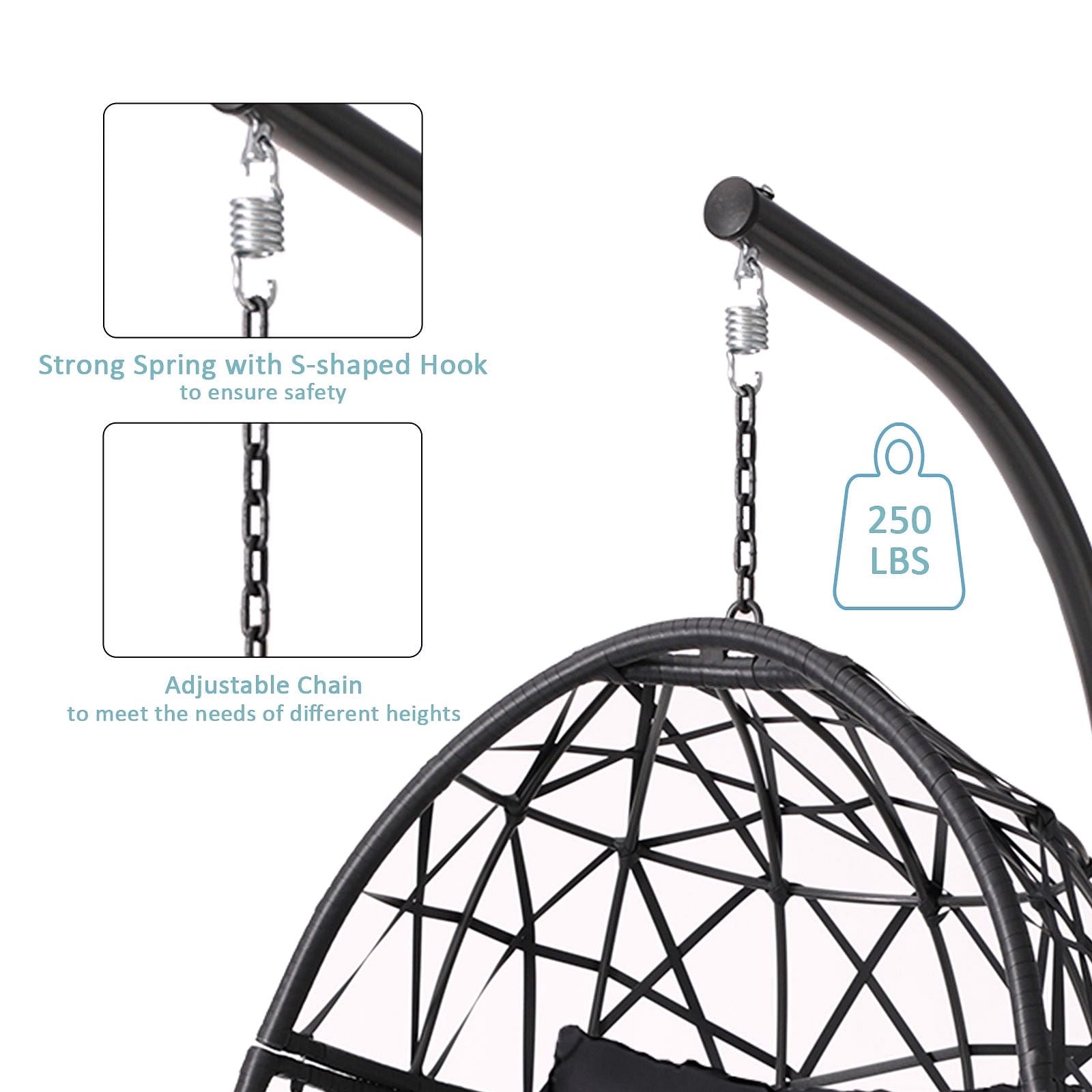 Haverchair Hängesessel Ei mit Gestell für Outdoor & Terrasse