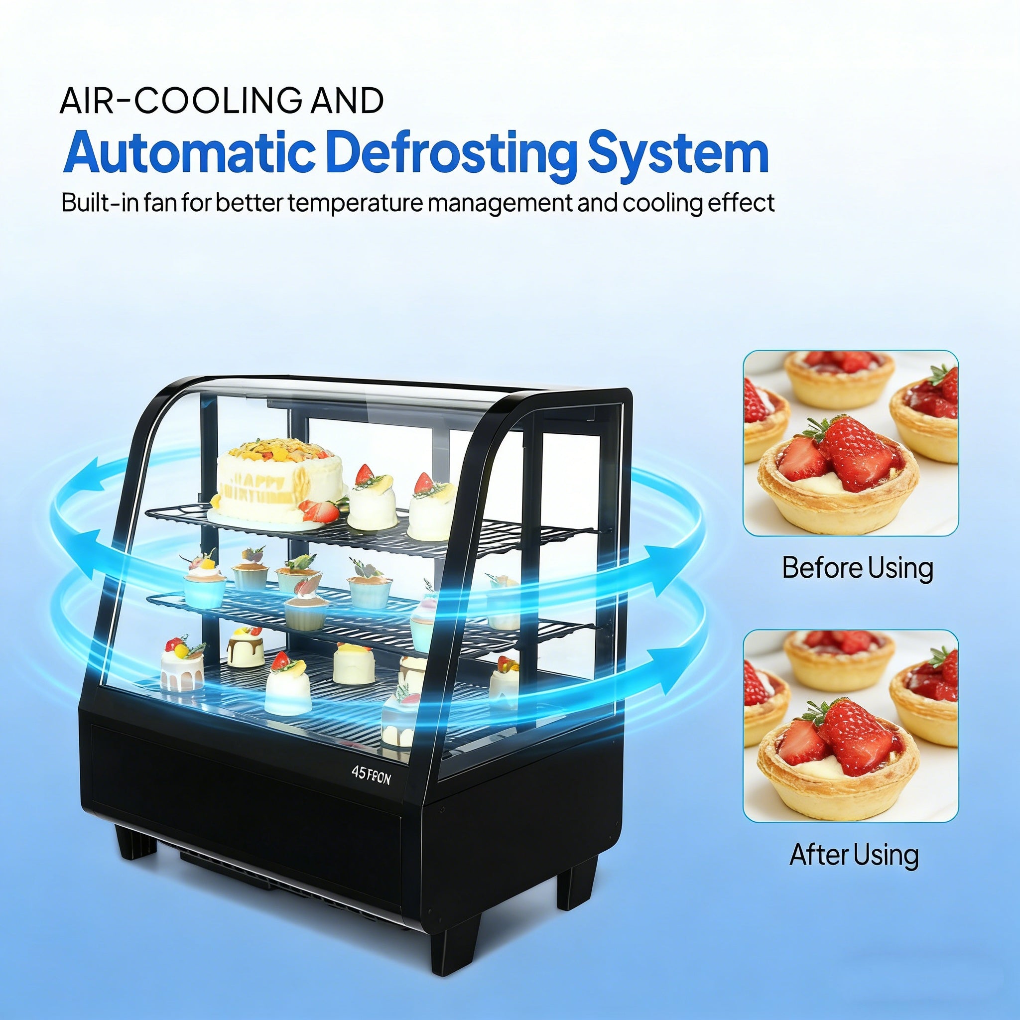 27" 3.5 Cu.Ft. 170W 110V Black Refrigerated Bakery Display Case