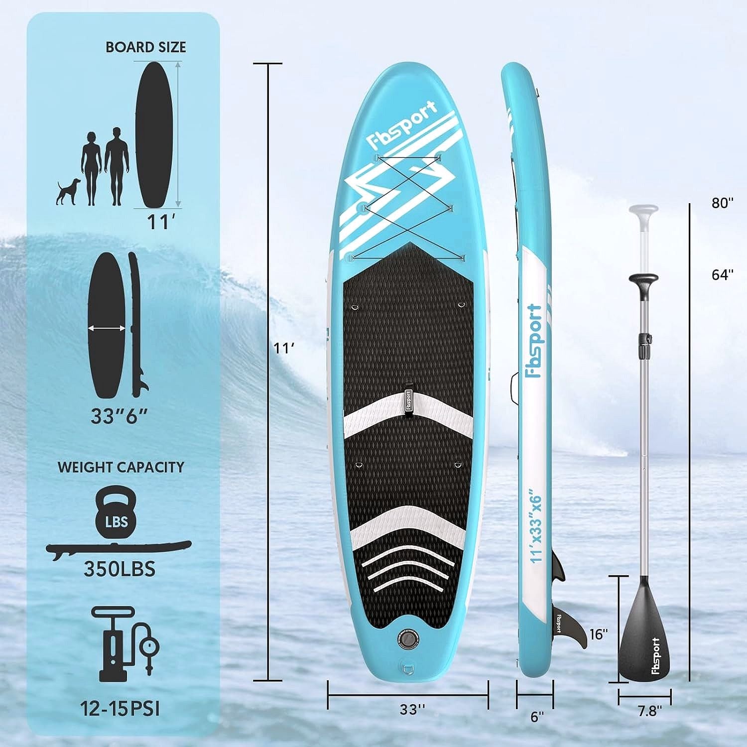 Premium Stand Up Paddle Board, Yoga Board with Durable SUP Accessories & Carry Bag | Wide Stance, Surf Control, Non-Slip Deck, Leash, Paddle and Pump for Youth & Adult