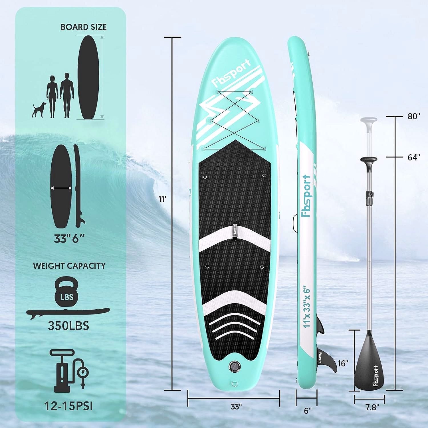 Premium Stand Up Paddle Board, Yoga Board with Durable SUP Accessories & Carry Bag | Wide Stance, Surf Control, Non-Slip Deck, Leash, Paddle and Pump for Youth & Adult