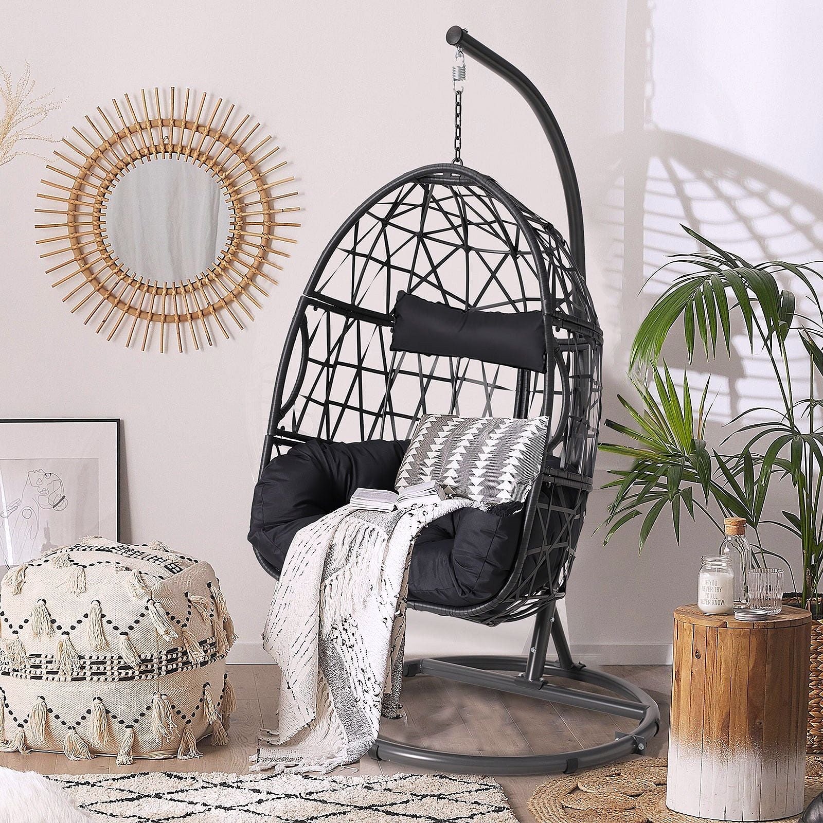 Haverchair Hängesessel Ei mit Gestell für Outdoor & Terrasse