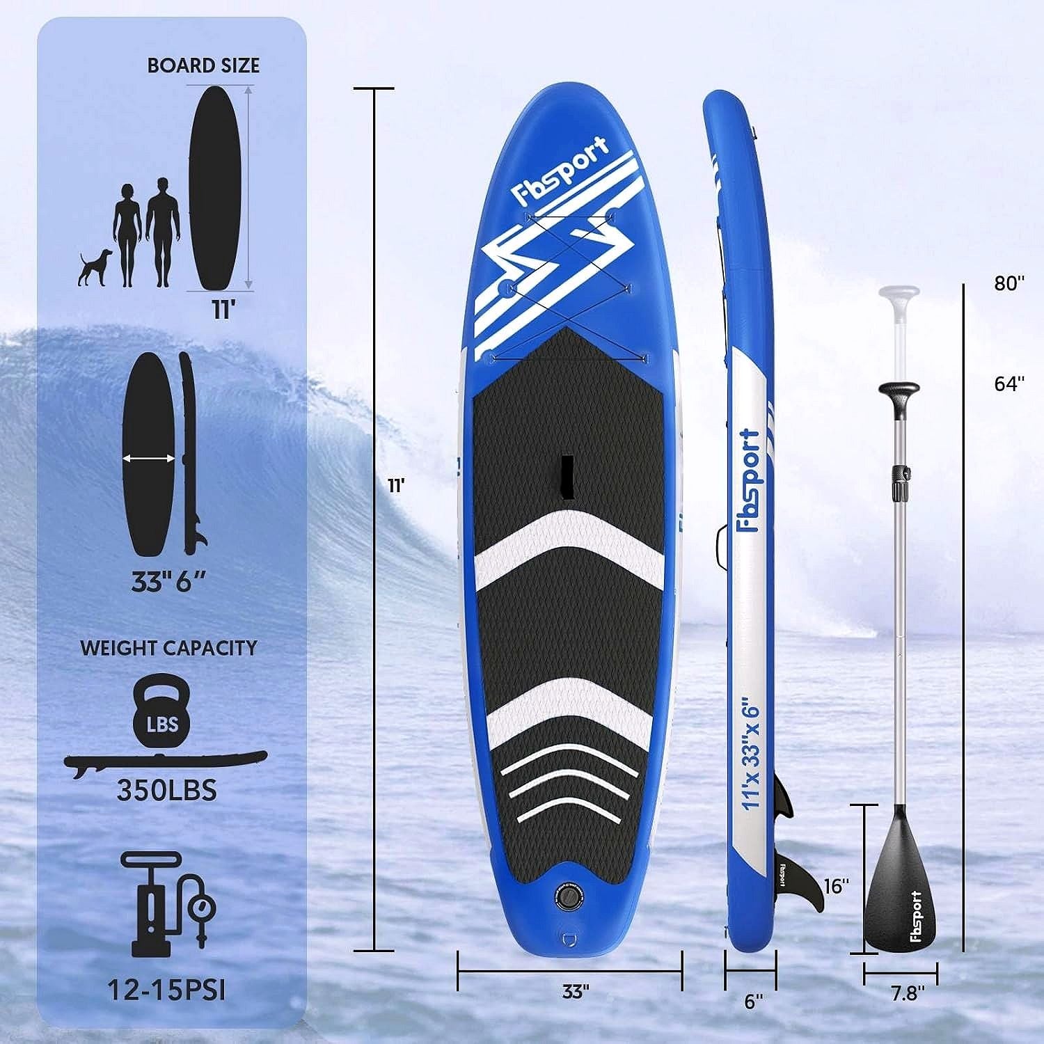Premium Stand Up Paddle Board, Yoga Board with Durable SUP Accessories & Carry Bag | Wide Stance, Surf Control, Non-Slip Deck, Leash, Paddle and Pump for Youth & Adult