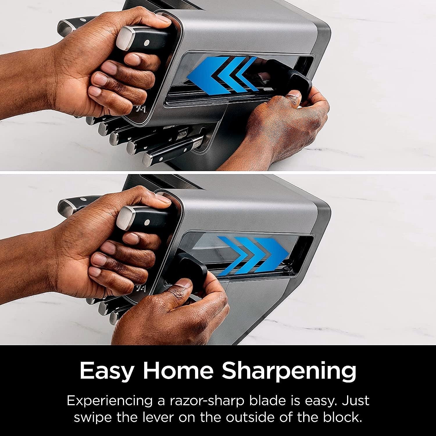 Ninja K32017 Foodi NeverDull 17-teiliges Premium-Messerset mit Messerblock und integriertem Schärfer